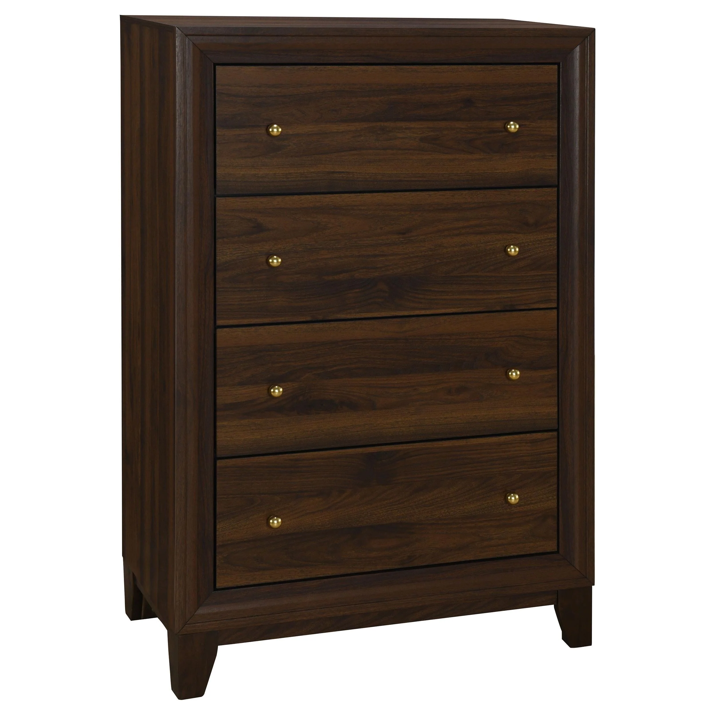 Welsley Walnut 4-drawer Chest of Drawers - Image 3