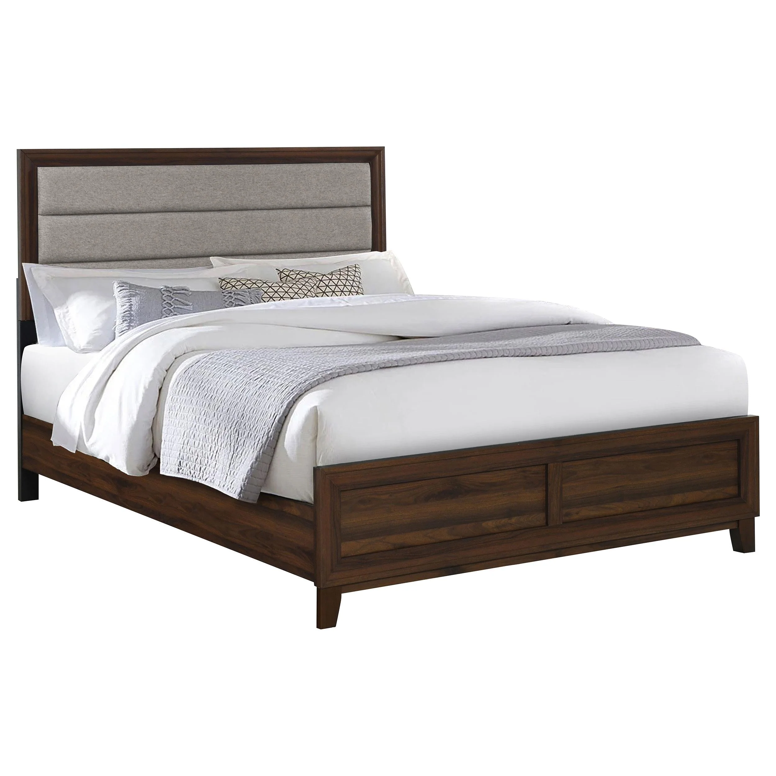 Welsley Walnut 50-inch Upholstered Queen Bed - Image 2