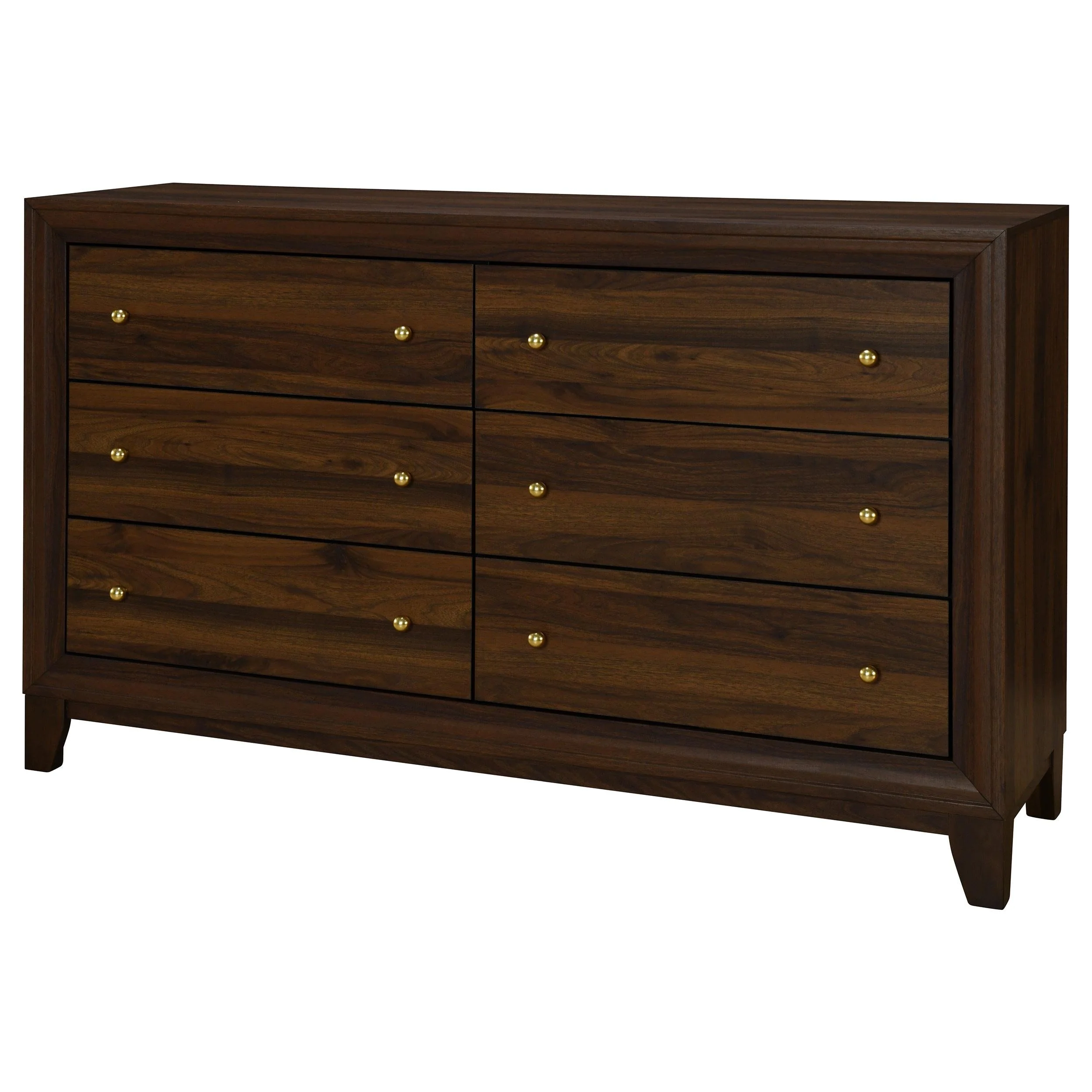 Welsley Walnut 6-Drawer Dresser Cabinet - Image 3