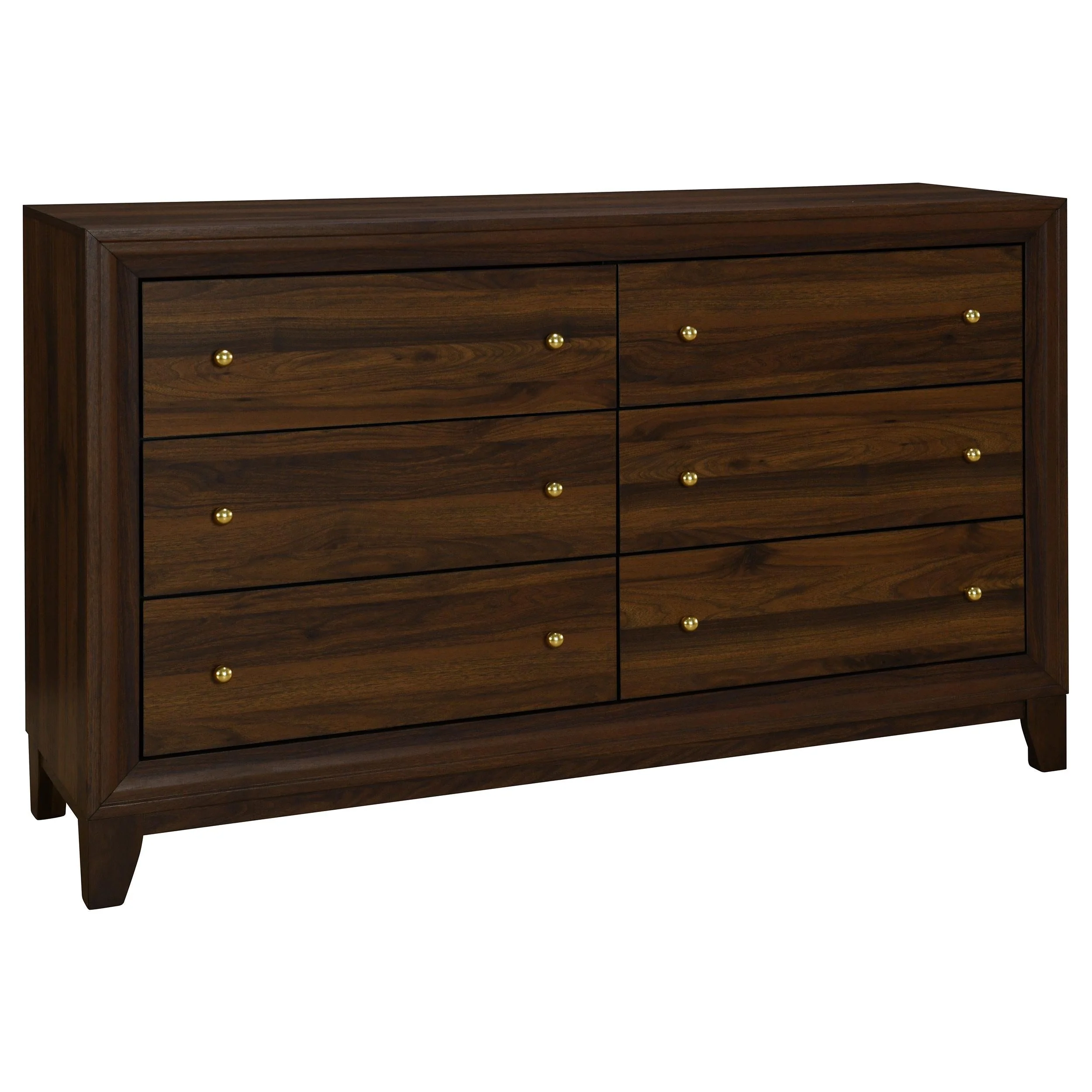 Welsley Walnut 6-Drawer Dresser Cabinet - Image 4
