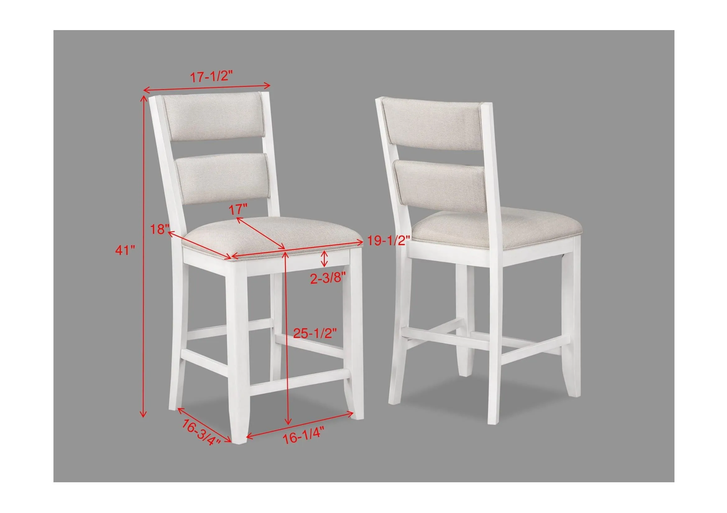 Wendy White Counter Height Chair, Set of 2 - Image 4