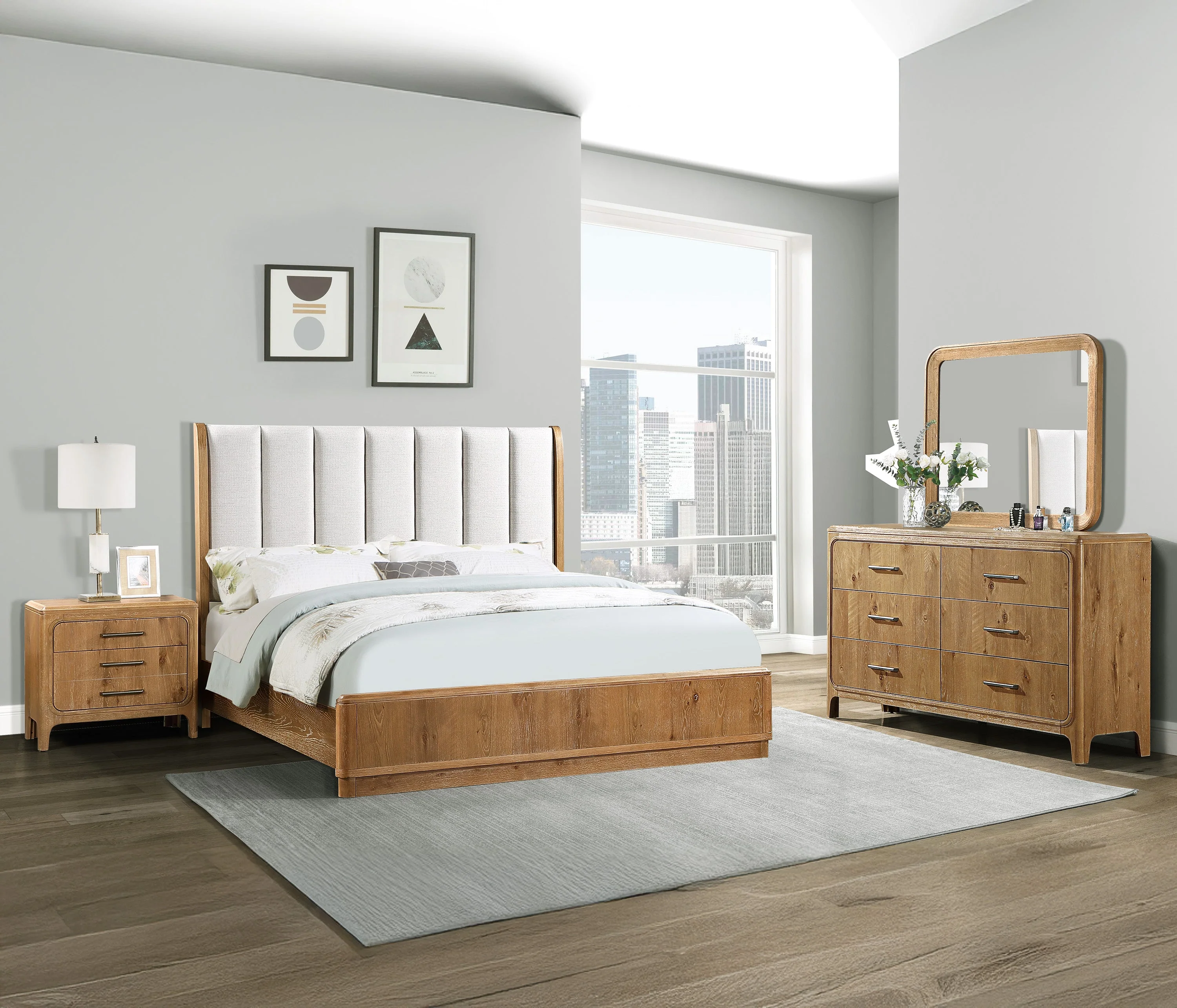 Westcott Cerused Natural Bedroom Mirror (Mirror Only) - Image 3