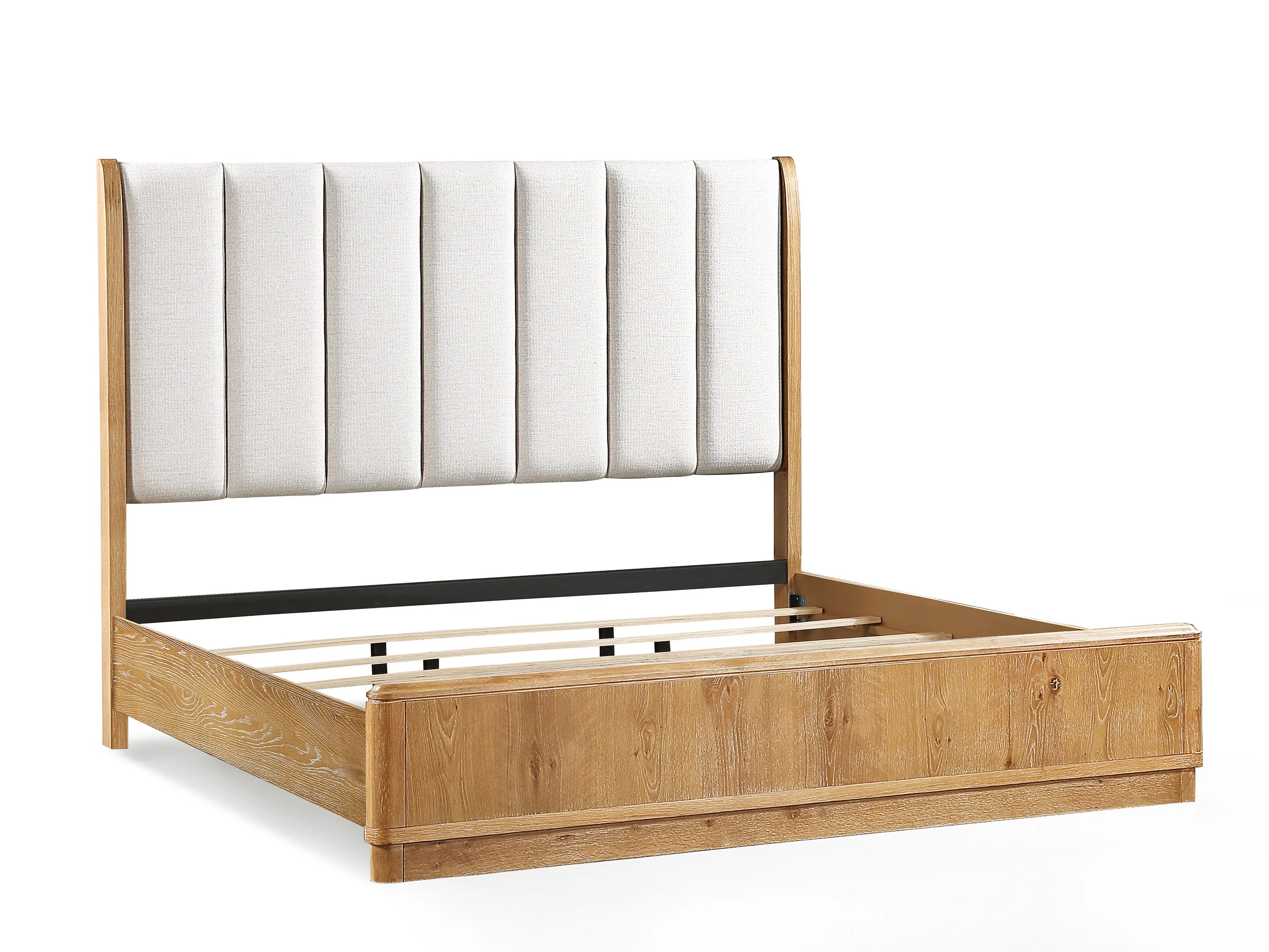 Westcott Cerused Natural King Upholstered Panel Bed - Image 3