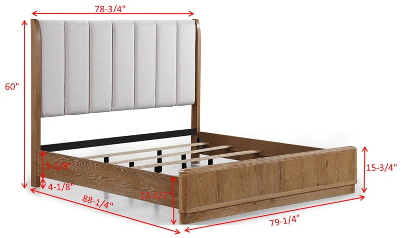 Westcott Cerused Natural King Upholstered Panel Bed - Image 5