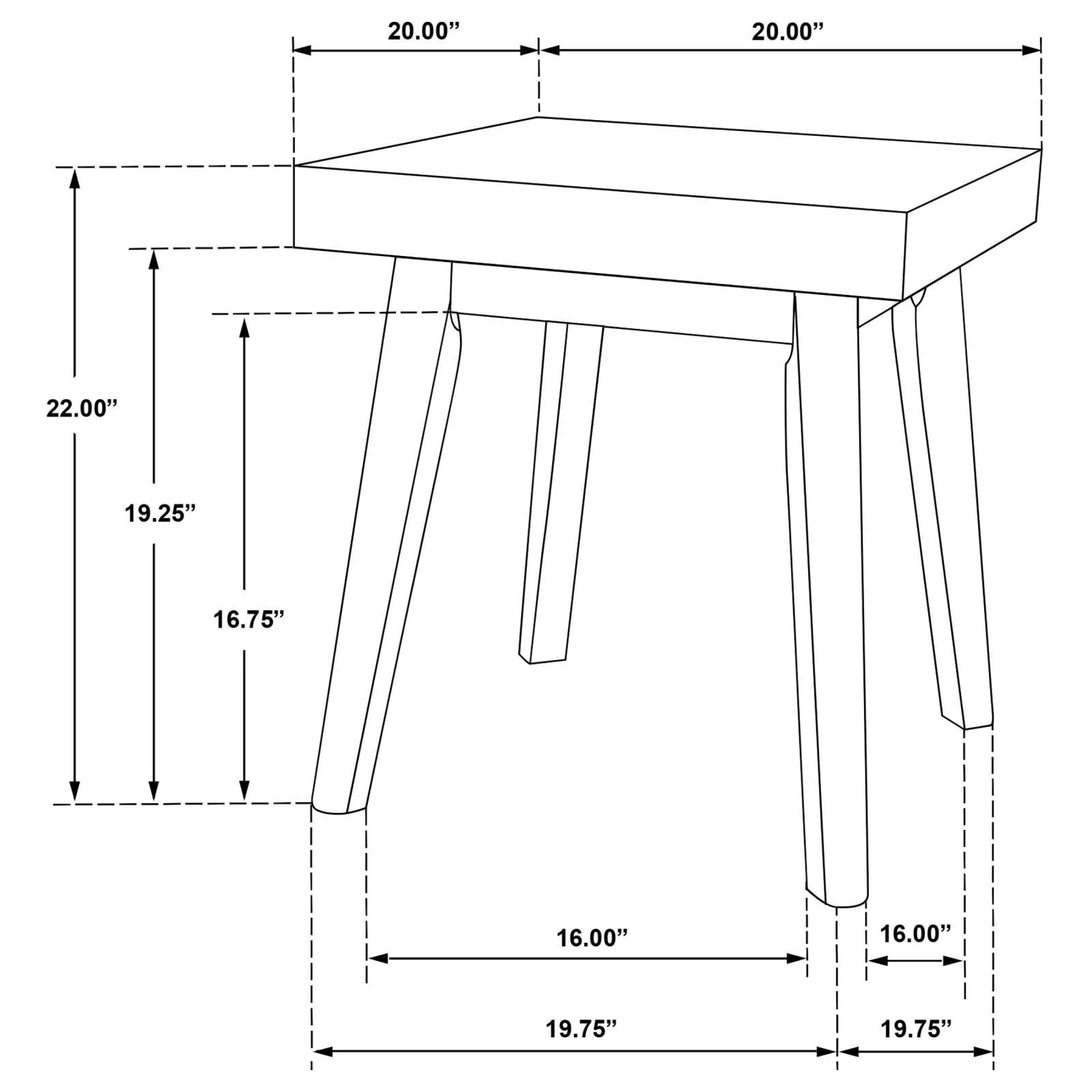 Westerly Walnut Square Wood End Table with Diamond Parquet - Image 6