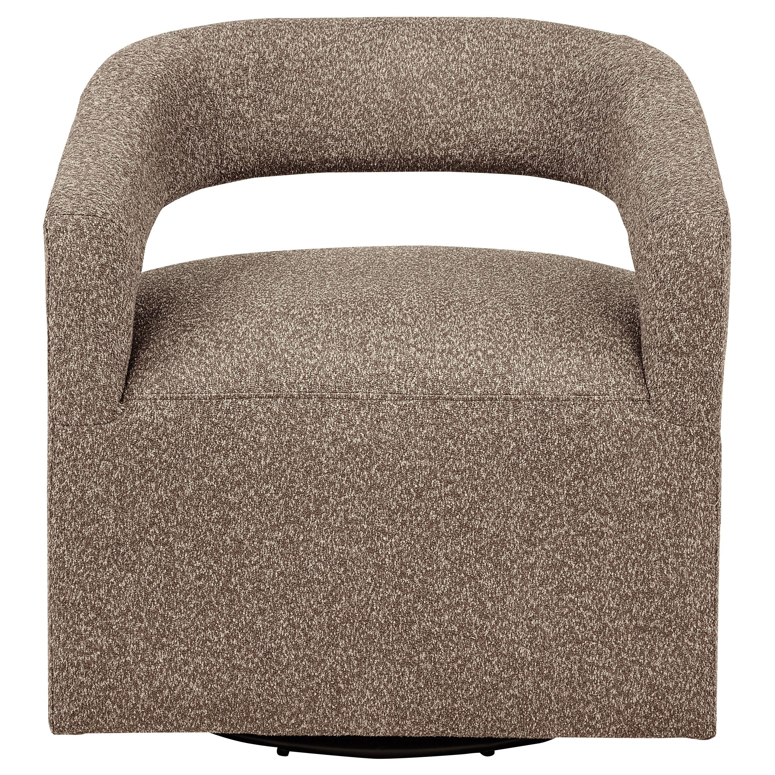 Westhill Rocky Road Boucle Upholstered Swivel Accent Chair - Image 3