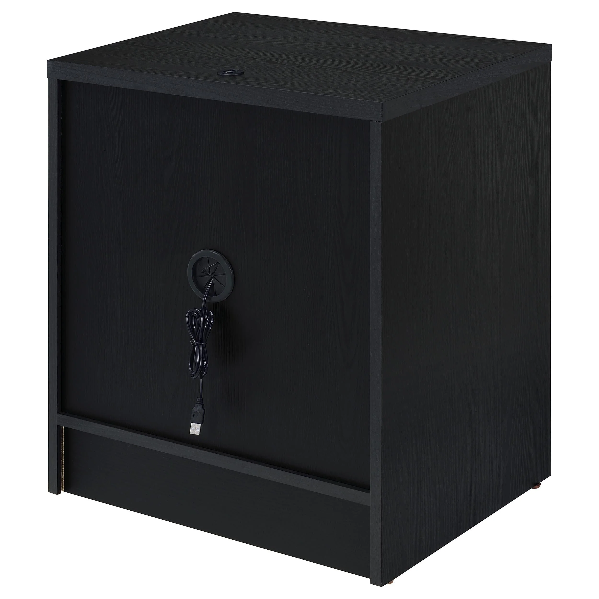 Westpark Black Nightstand with LED Lights and USB Ports - Image 9