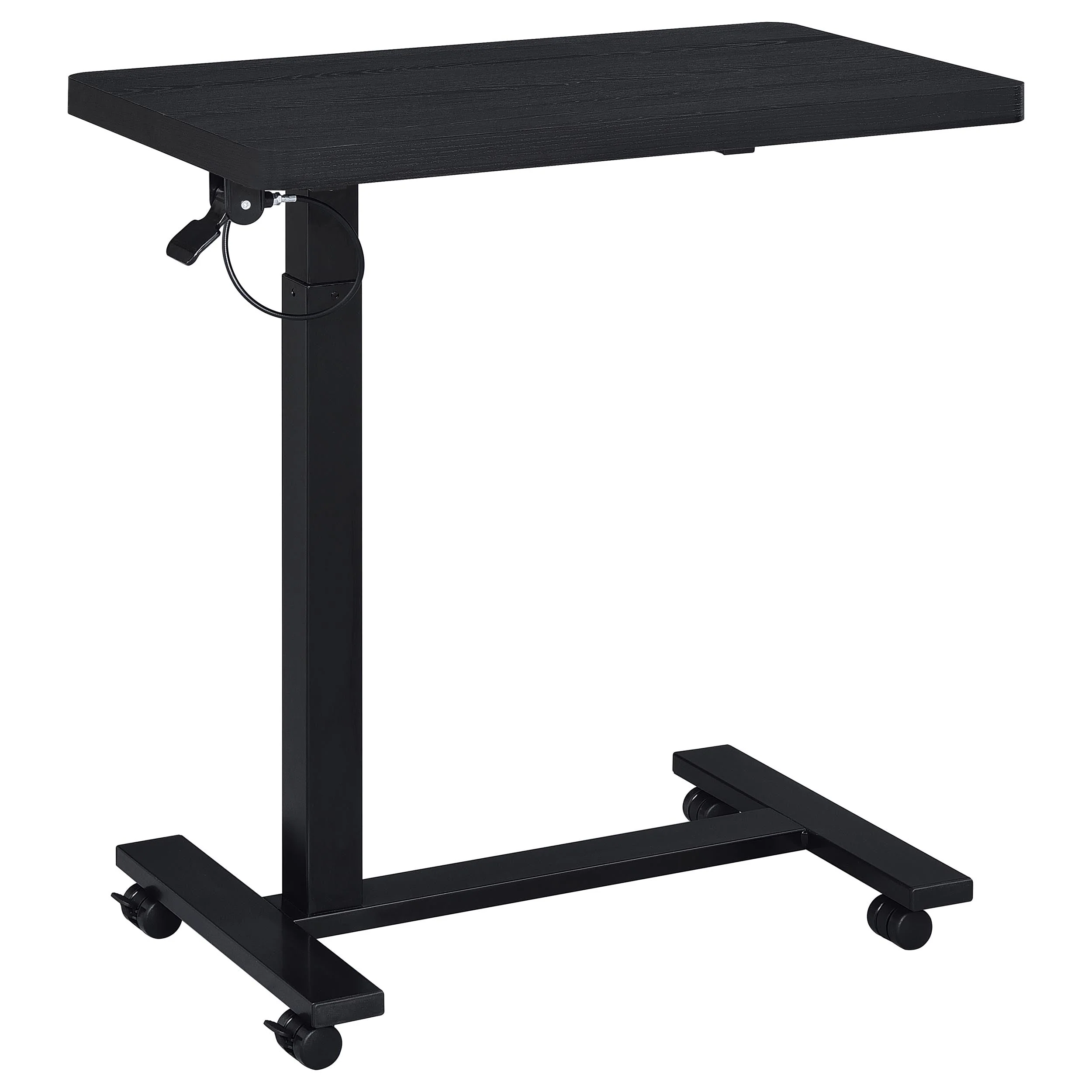 Westpark Black Pneumatic Adjustable C-Shape Side Table with Casters - Image 2