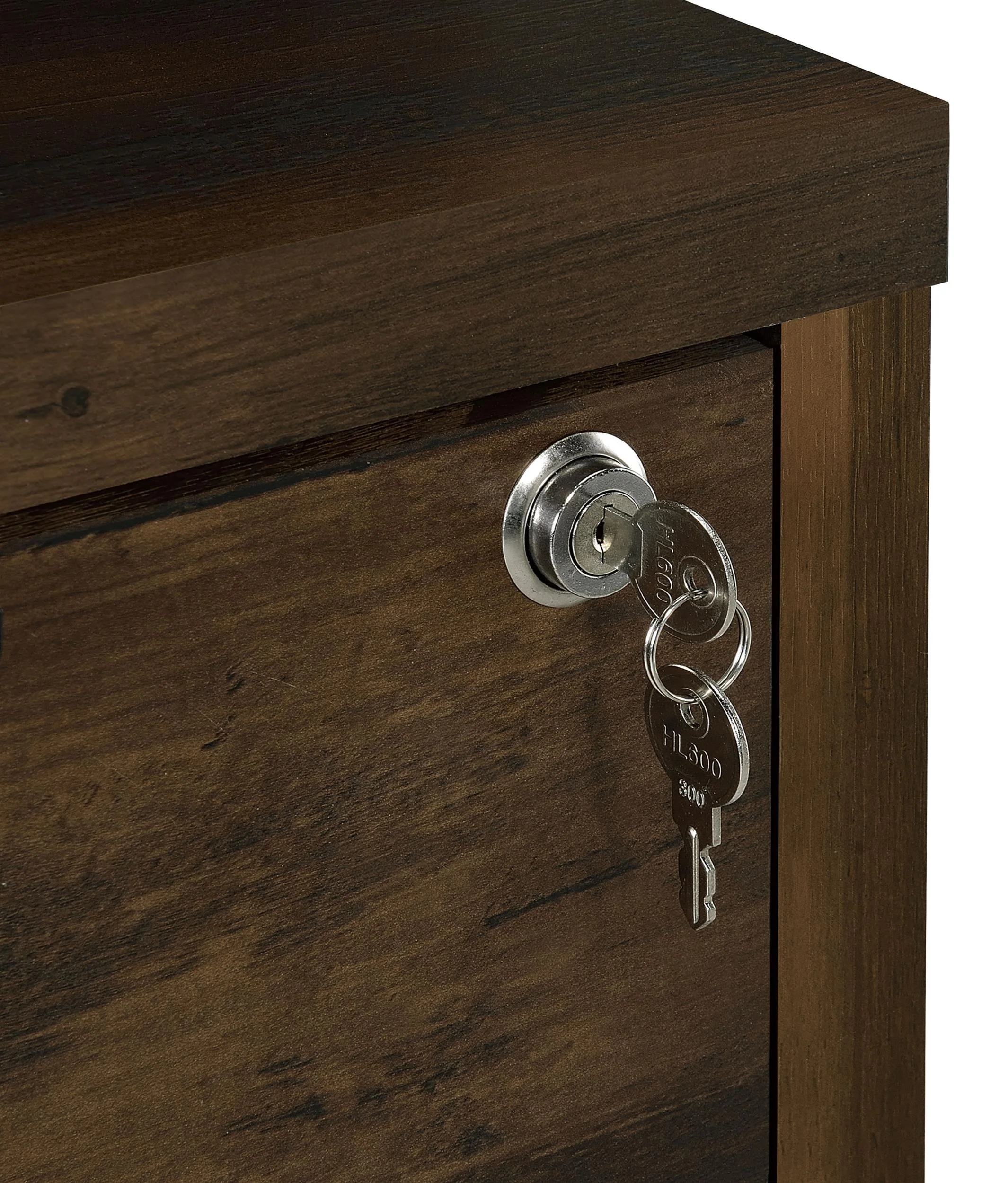 Westpark Dark Pine 3-Shelf Bookcase with Lockable Drawer and USB Ports - Image 10