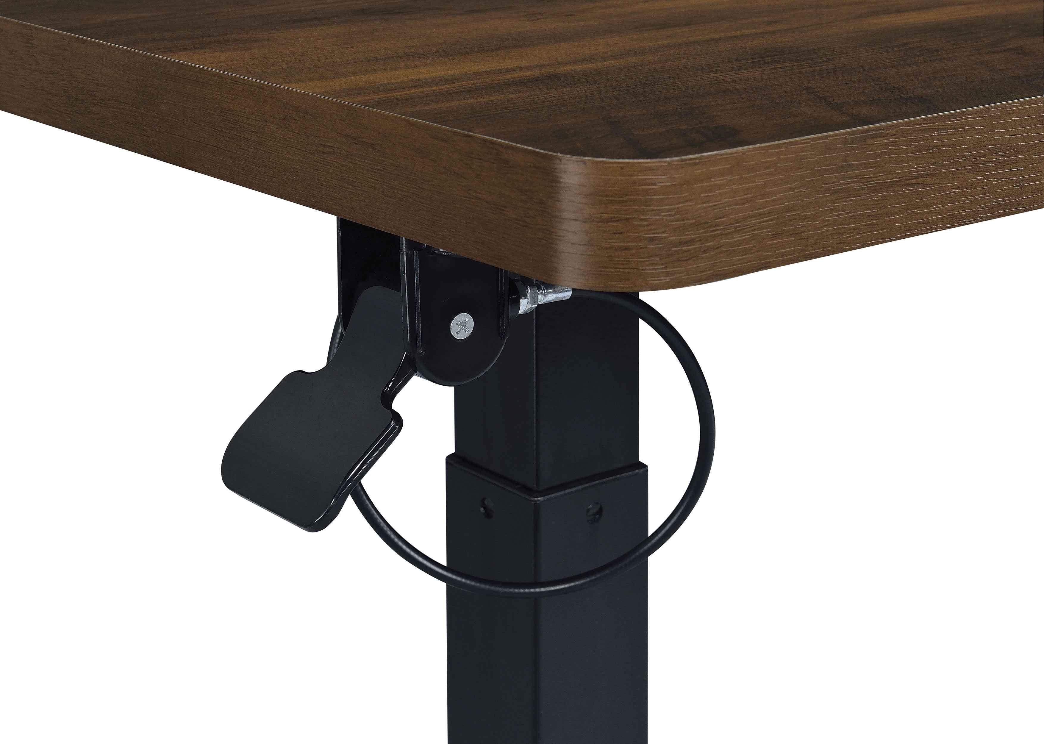 Westpark Dark Pine Pneumatic Adjustable C-Shape Side Table with Casters - Image 12