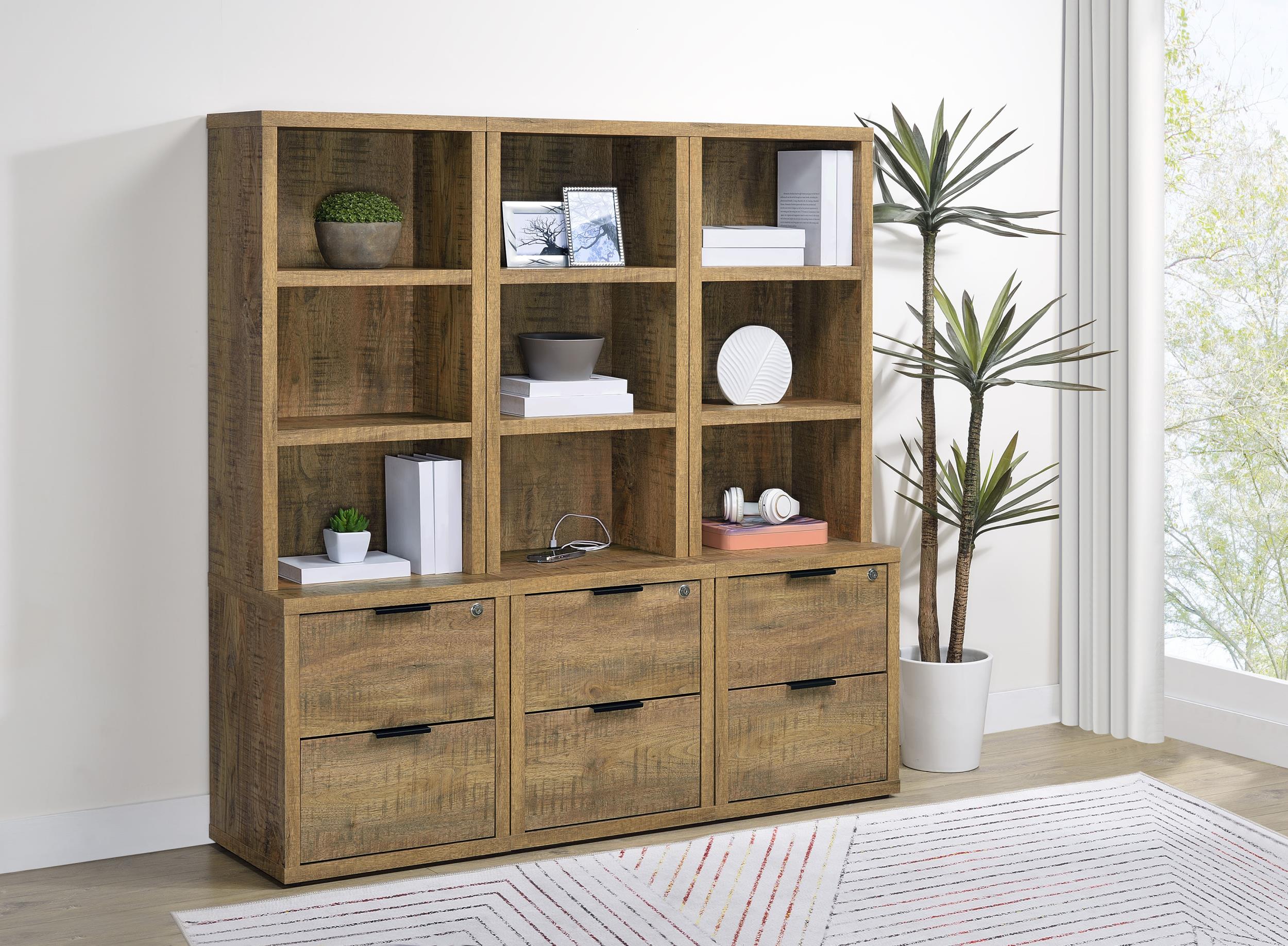 Westpark Mango 3-Piece Wall Unit Bookcase Set with USB
