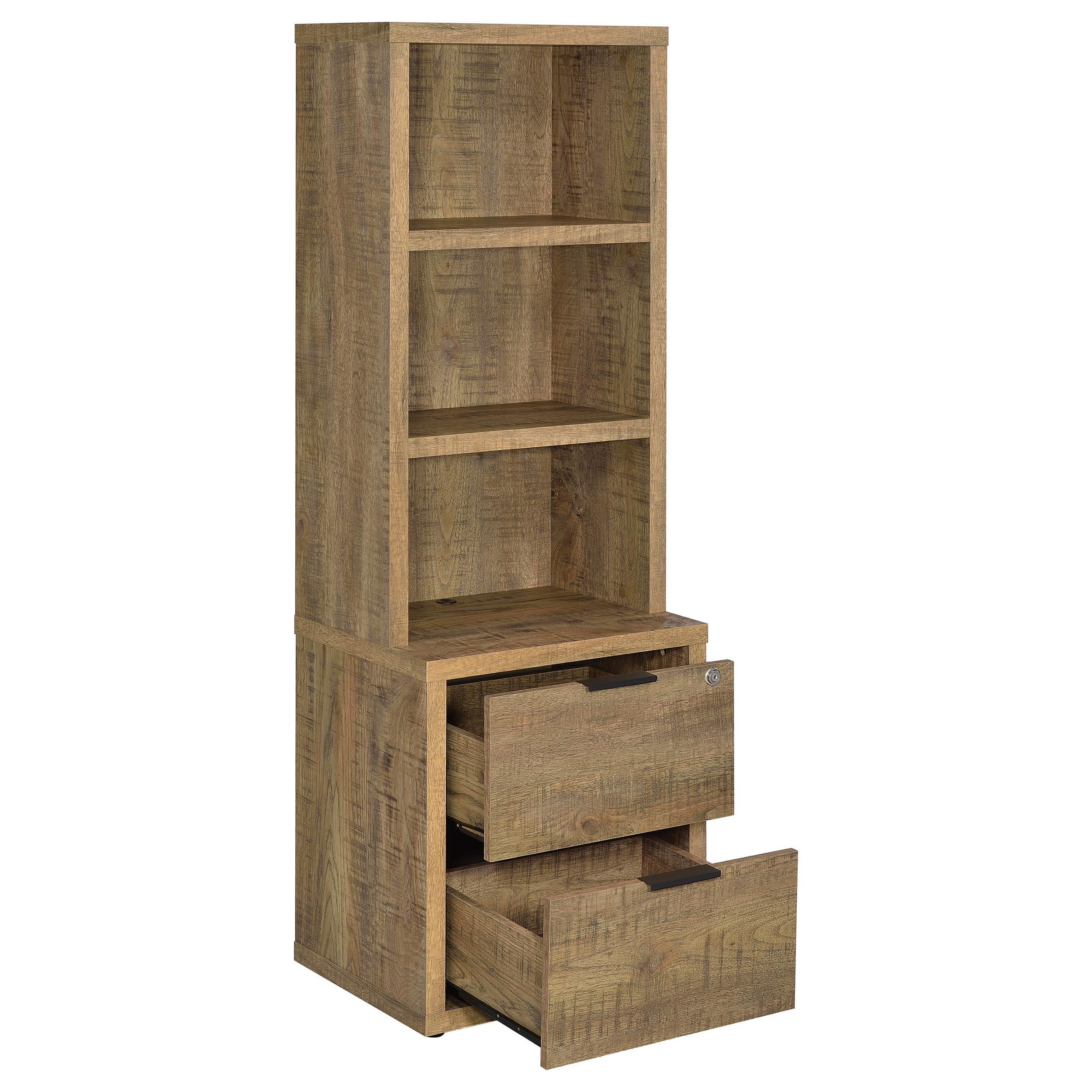 Westpark Mango 3-Shelf Bookcase with Lockable Drawer and USB Ports - Image 3