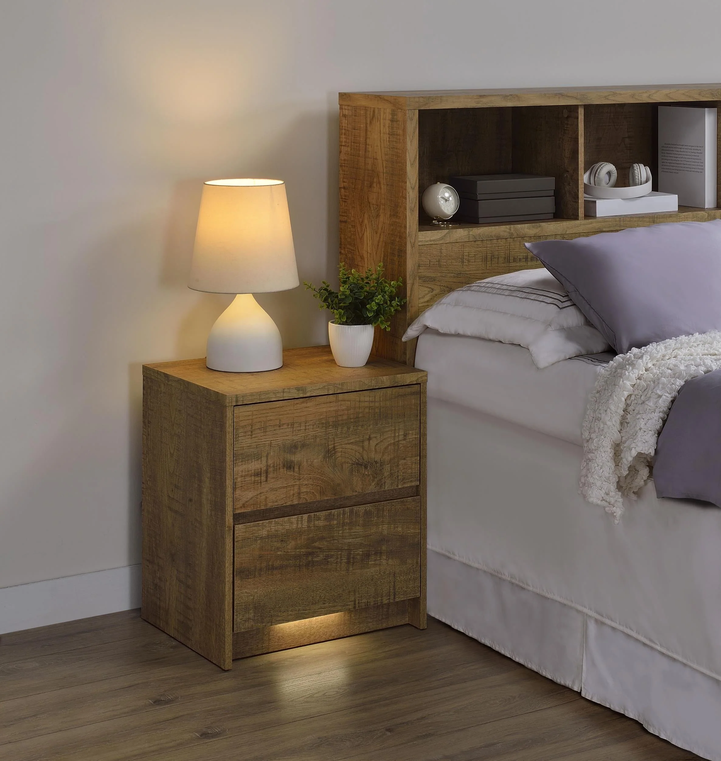 Westpark Mango Nightstand with LED Lights and USB Ports - Image 2