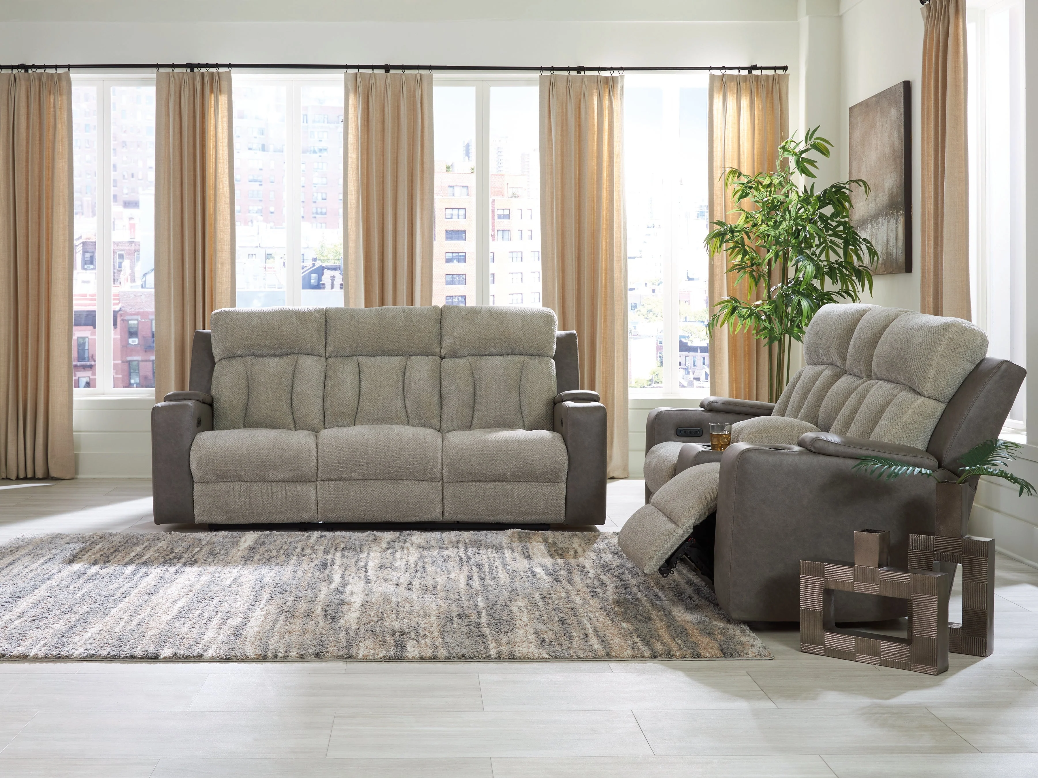 WhipLash Sisal Power Reclining Sofa and Loveseat - Image 2