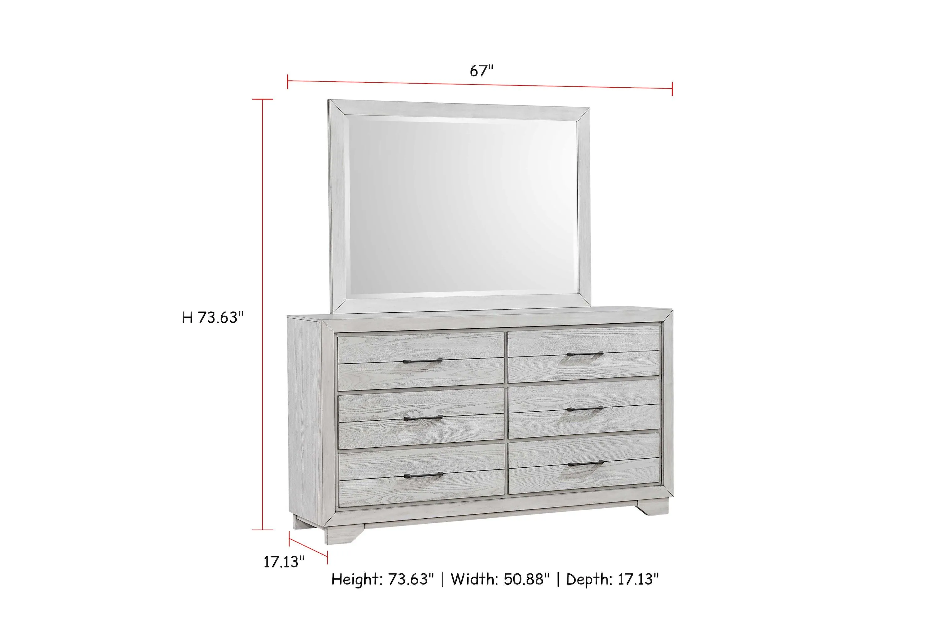 White Sands Chalk Bedroom Mirror (Mirror Only) - Image 3