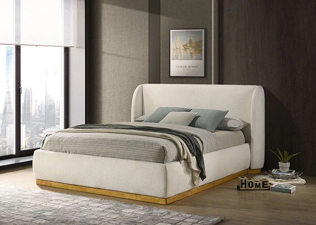 Whitman White/Natural Oak Bed Queen
