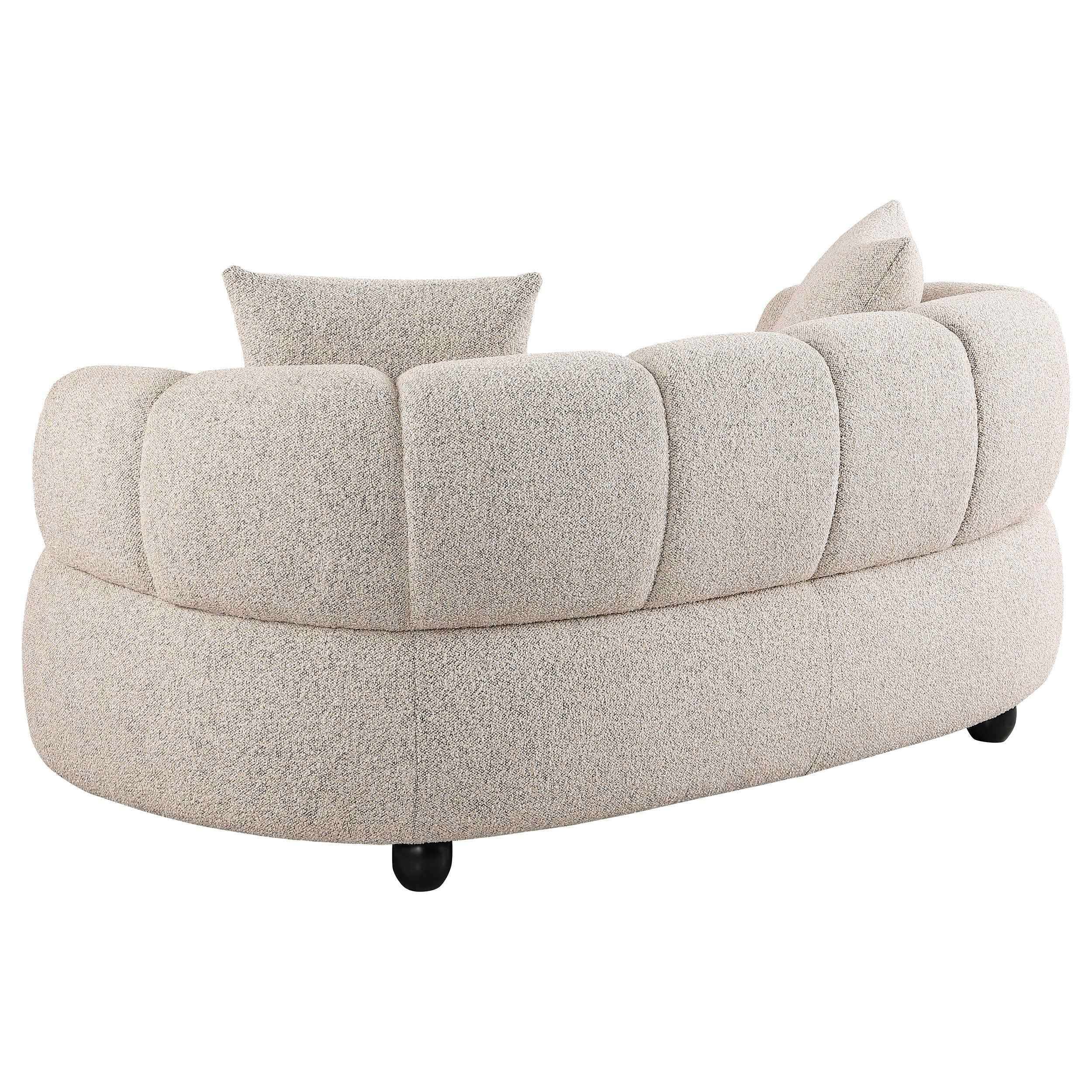 Whitney Pebble 2-Piece Contemporary Channel Tufted Woven Fabric Sofa Set - Image 5