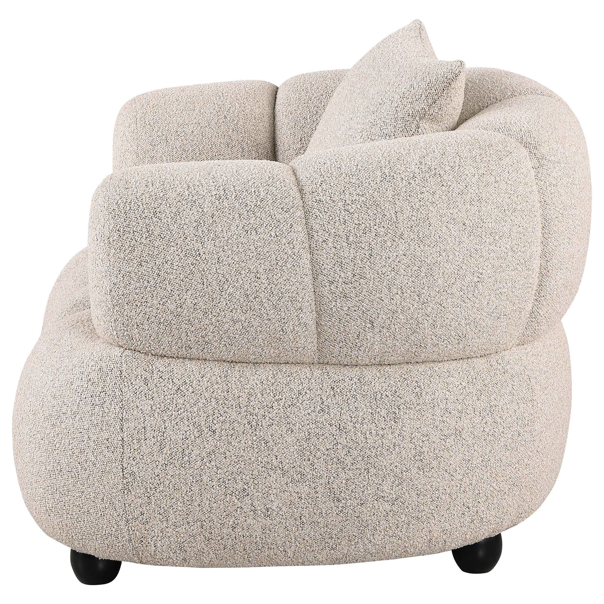 Whitney Pebble Contemporary Channel Tufted Woven Fabric Upholstered Accent Chair - Image 4