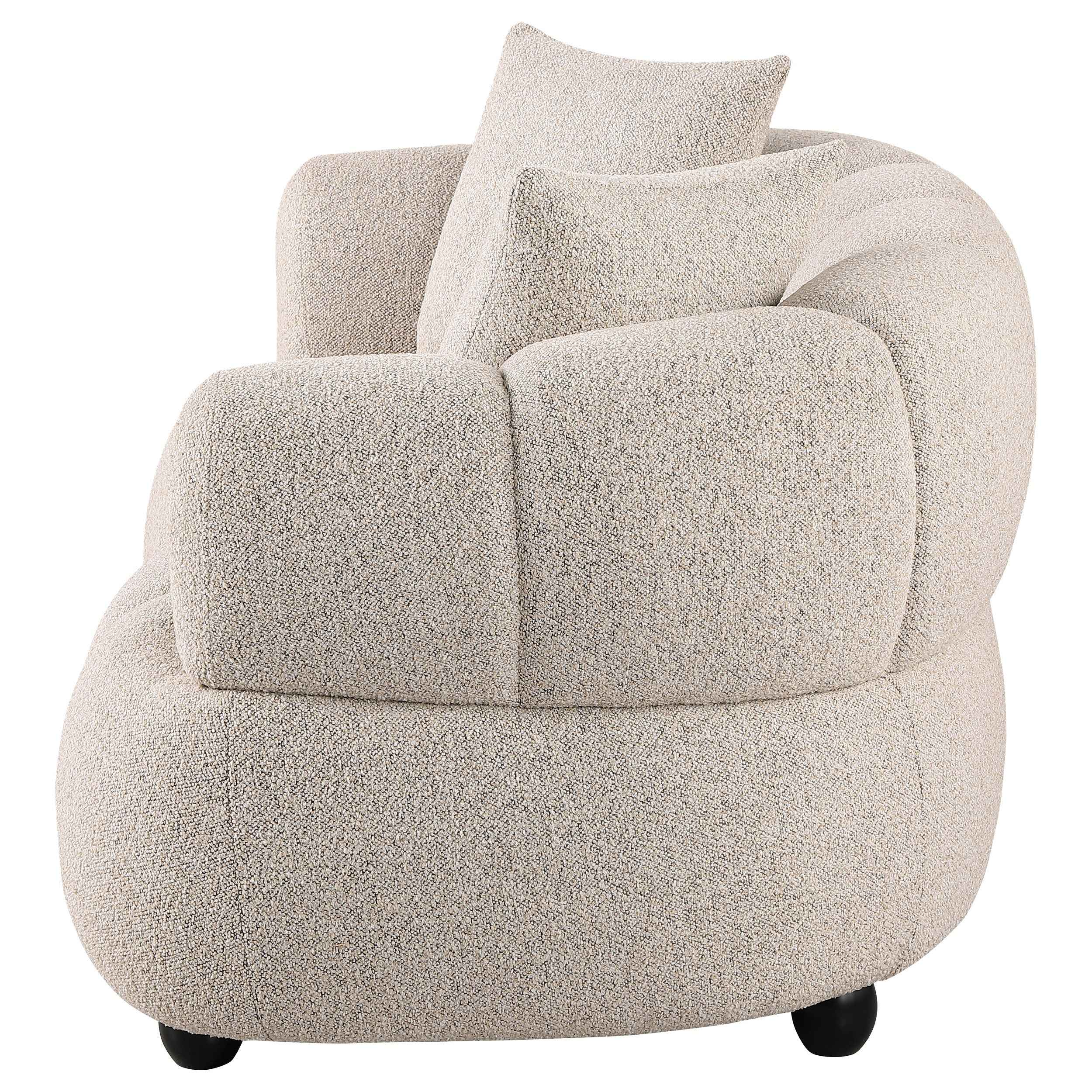 Whitney Pebble Contemporary Channel Tufted Woven Fabric Upholstered Loveseat - Image 4