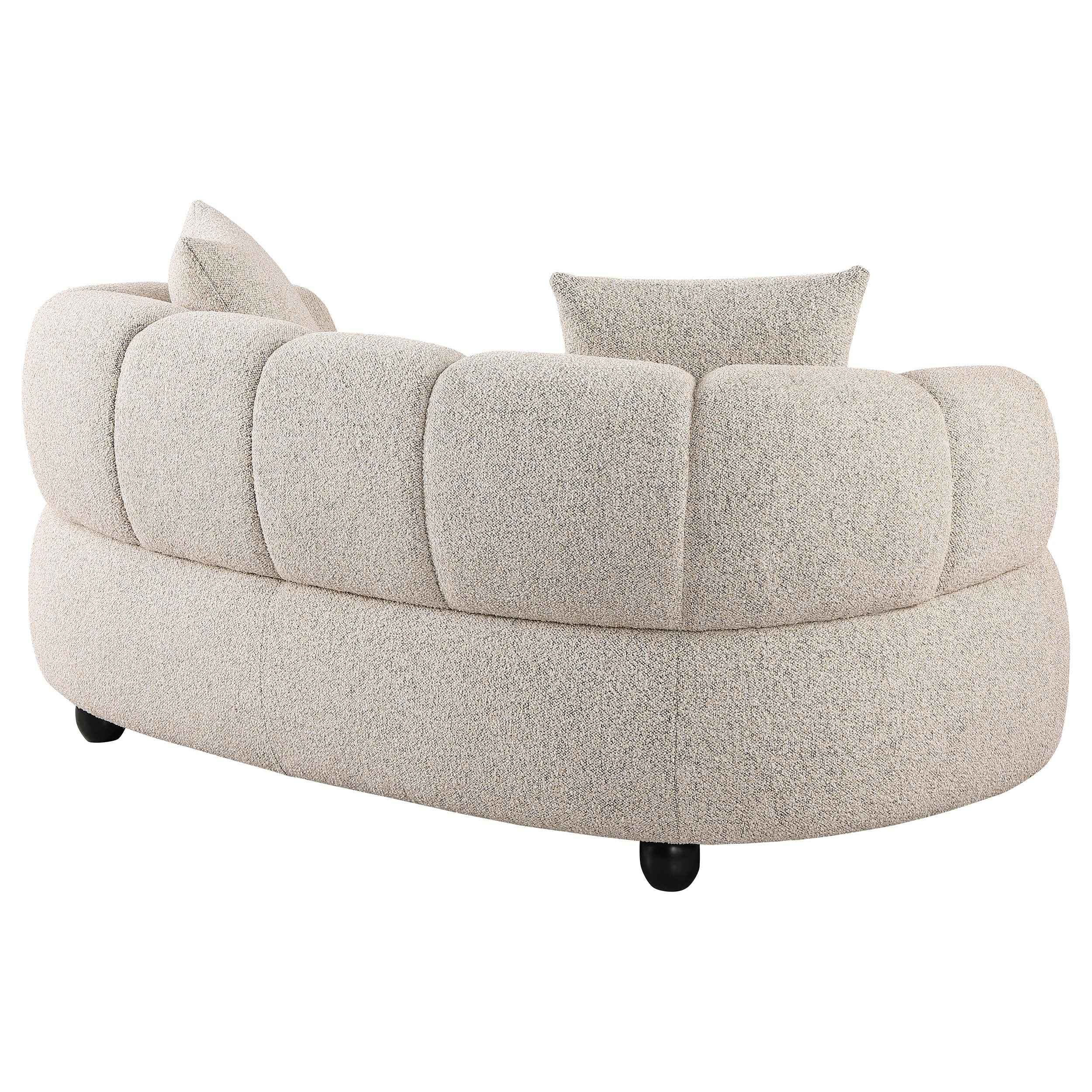 Whitney Pebble Contemporary Channel Tufted Woven Fabric Upholstered Loveseat - Image 6