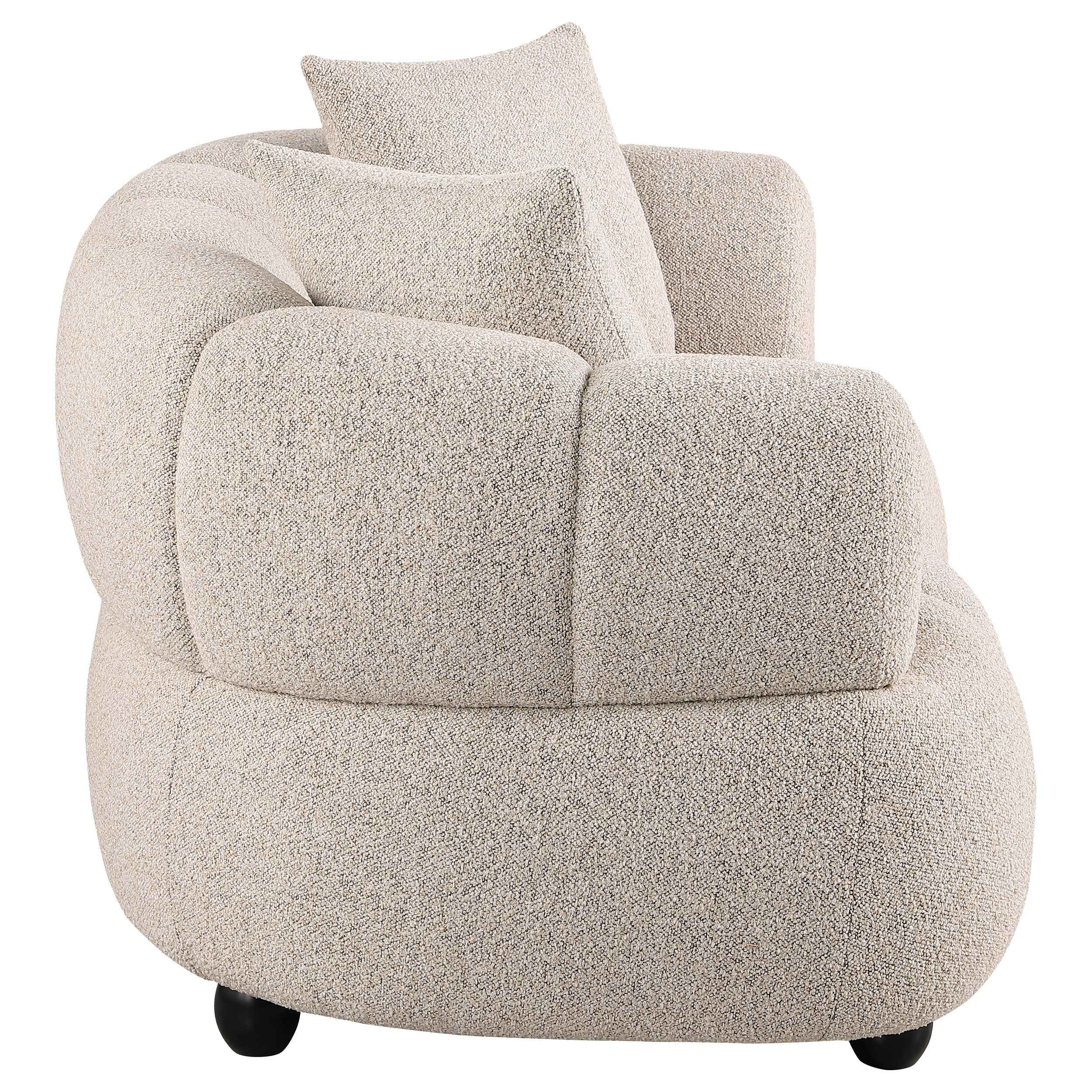 Whitney Pebble Contemporary Channel Tufted Woven Fabric Upholstered Loveseat - Image 7