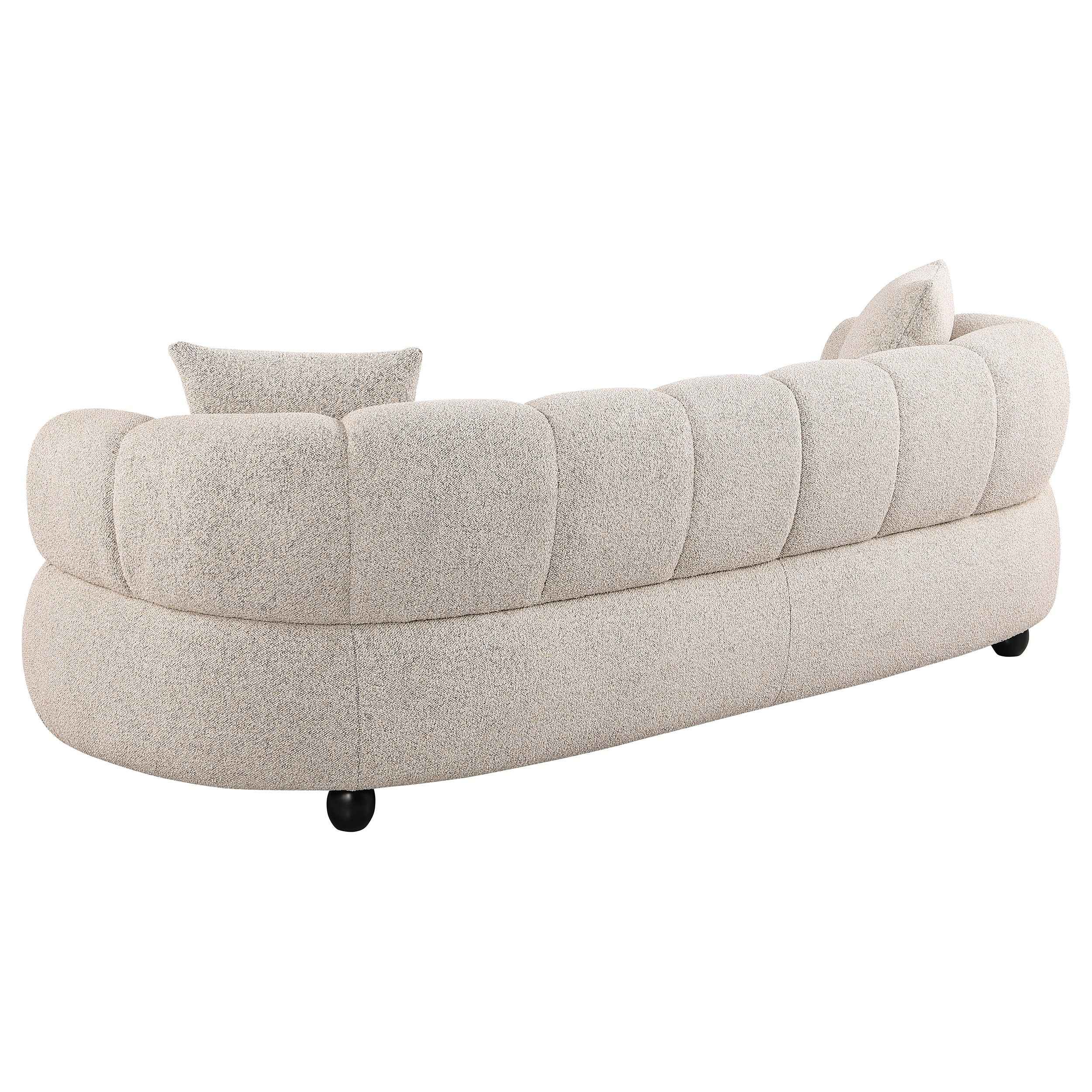 Whitney Pebble Contemporary Channel Tufted Woven Fabric Upholstered Sofa - Image 5