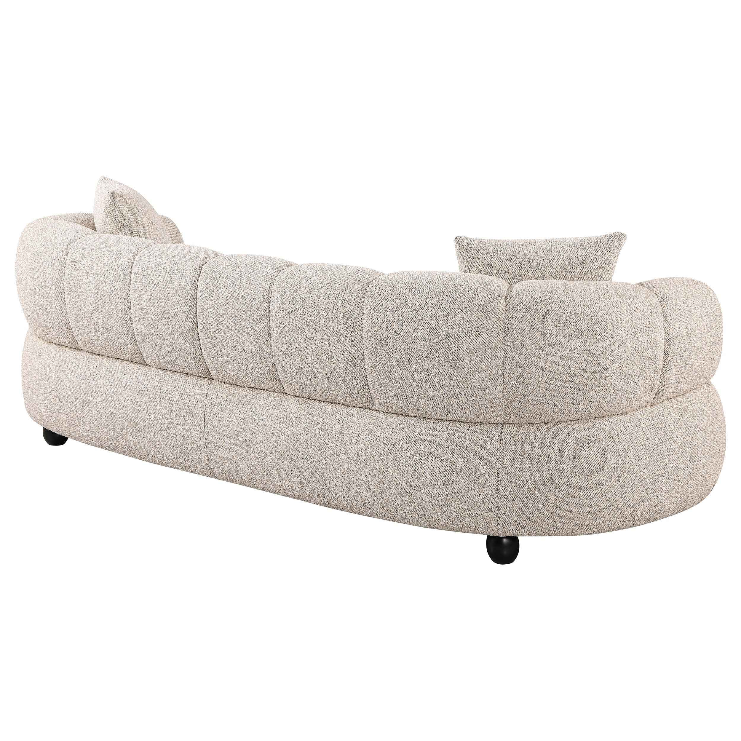Whitney Pebble Contemporary Channel Tufted Woven Fabric Upholstered Sofa - Image 6