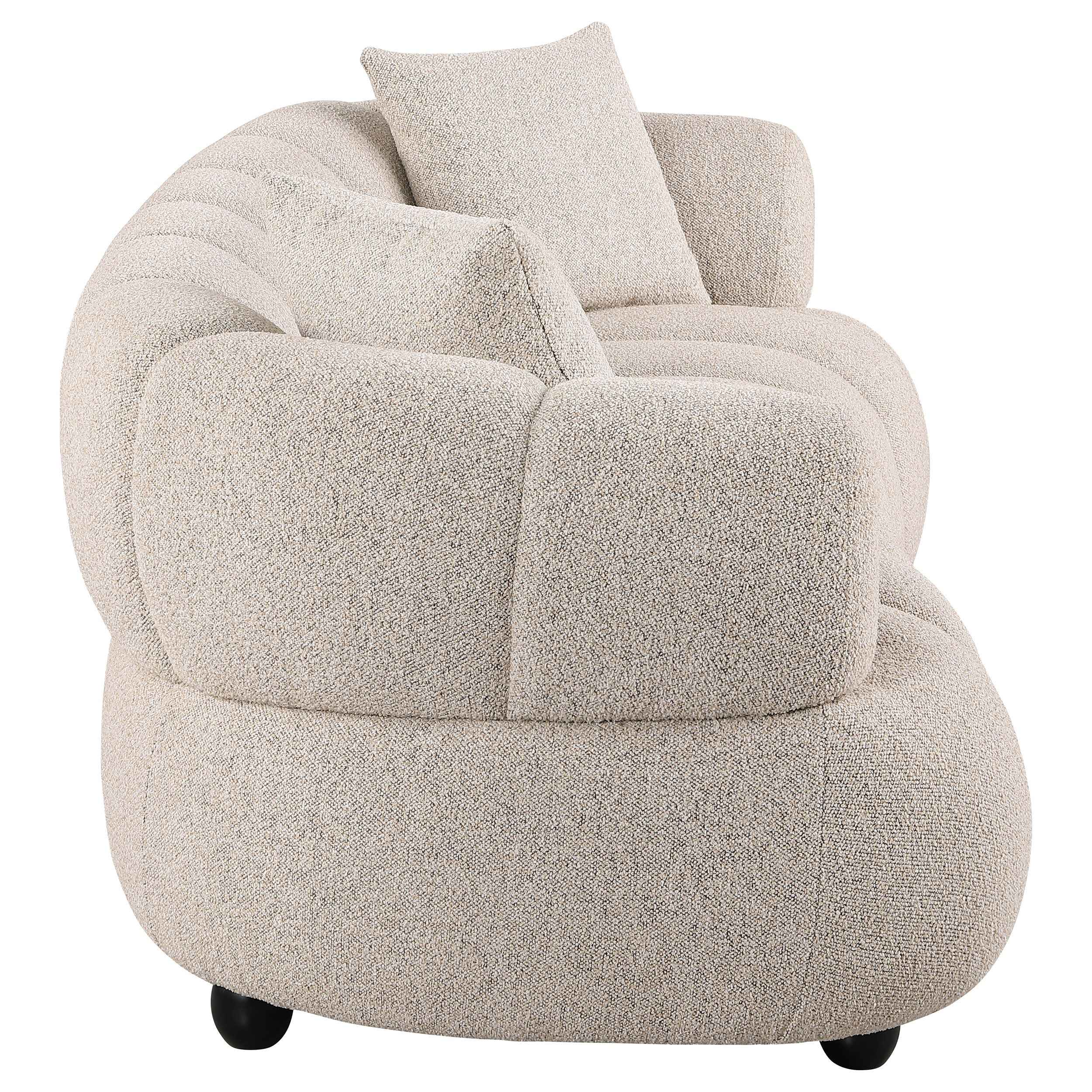 Whitney Pebble Contemporary Channel Tufted Woven Fabric Upholstered Sofa - Image 7