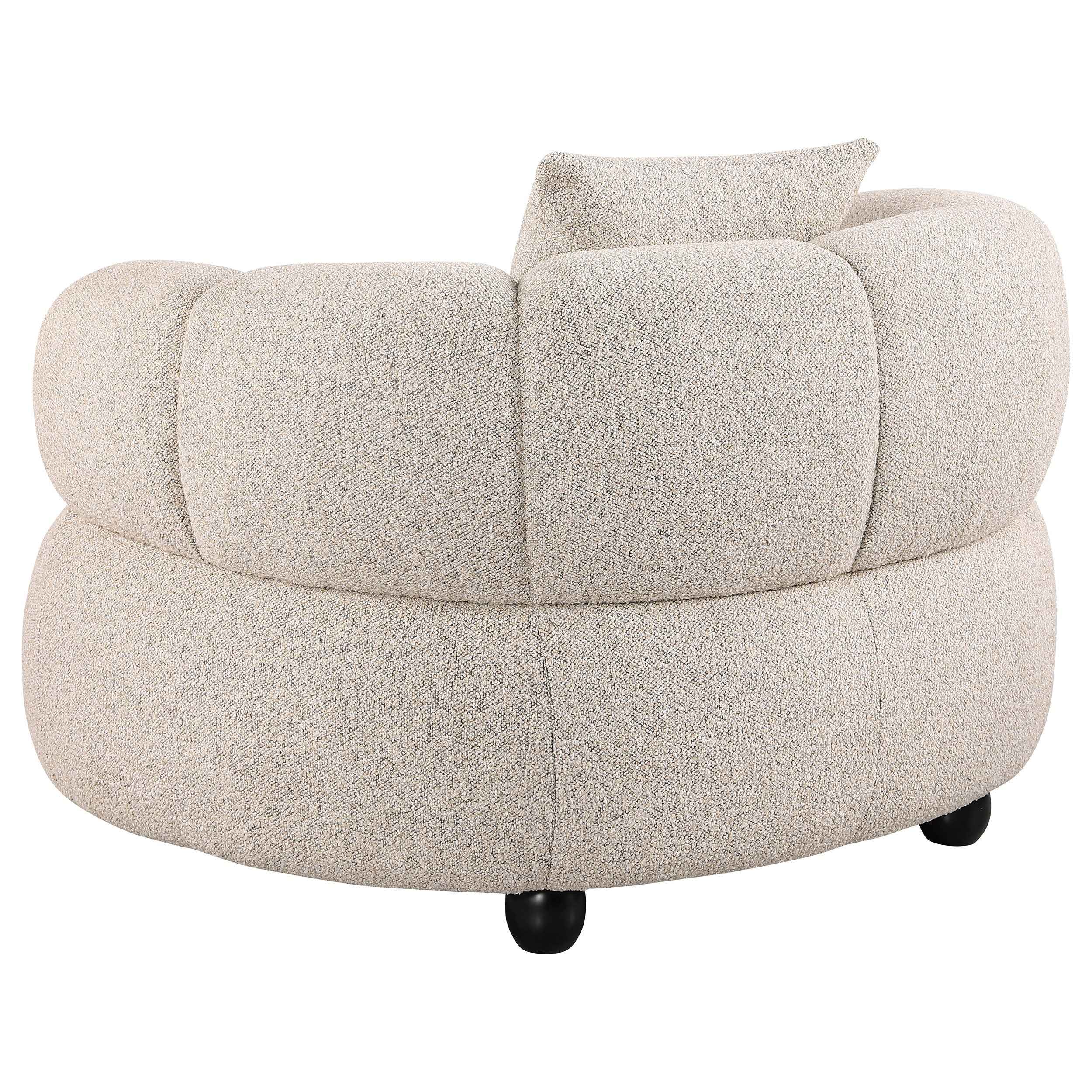 Whitney Pebble Contemporary Channel Tufted Woven Fabric Upholstered Sofa Set - Image 7