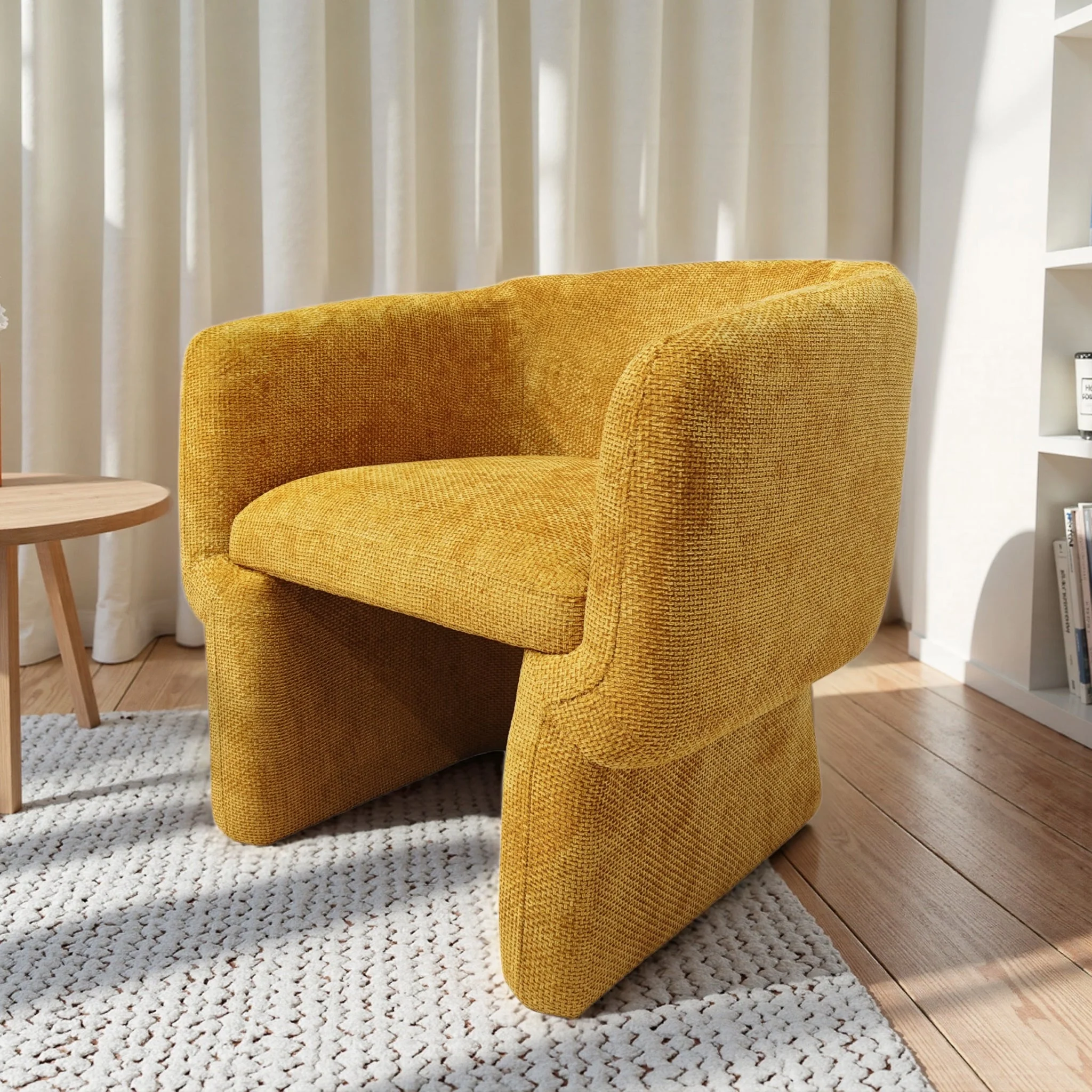 Wichita Gold Chenille Lounge Chair - Image 3