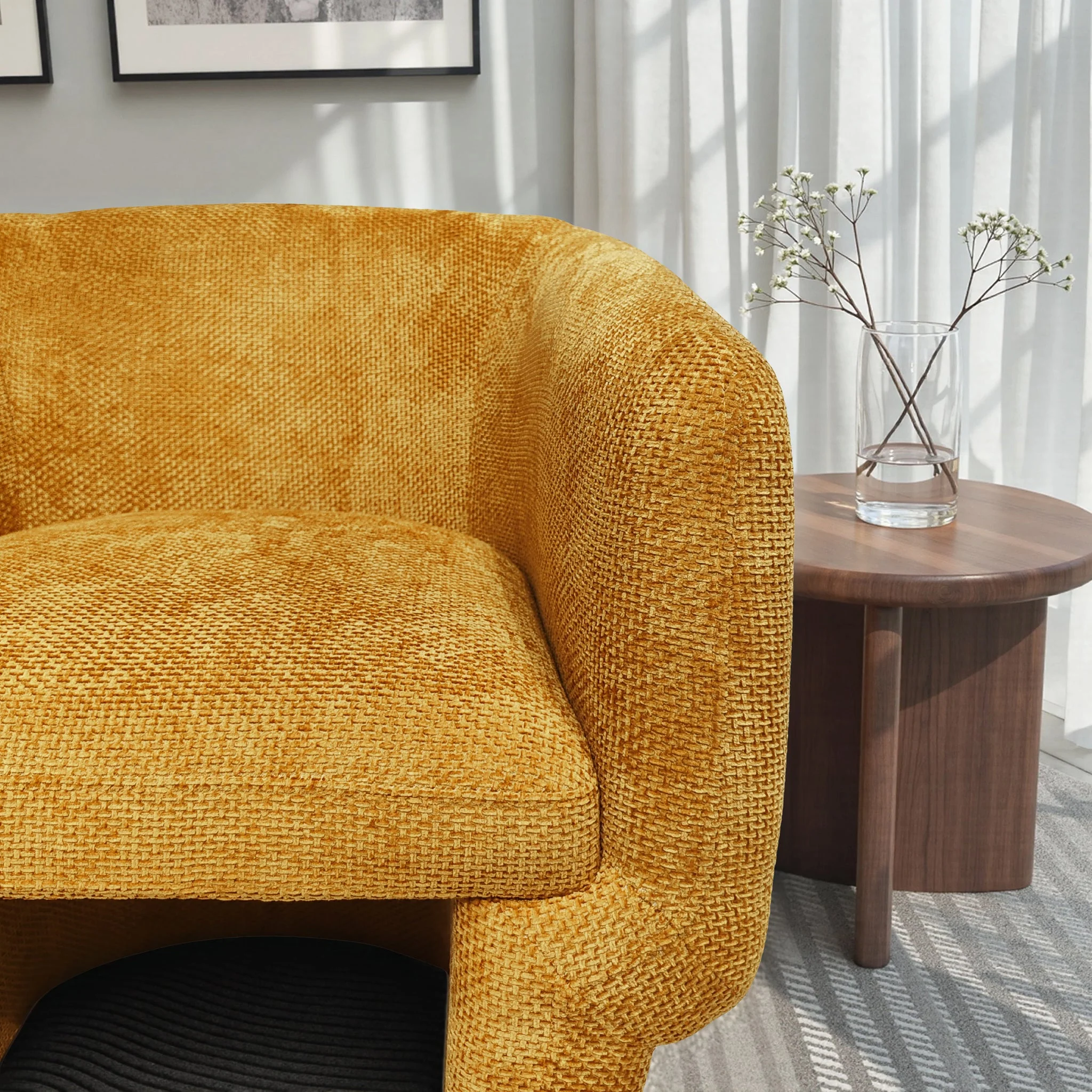 Wichita Gold Chenille Lounge Chair - Image 5