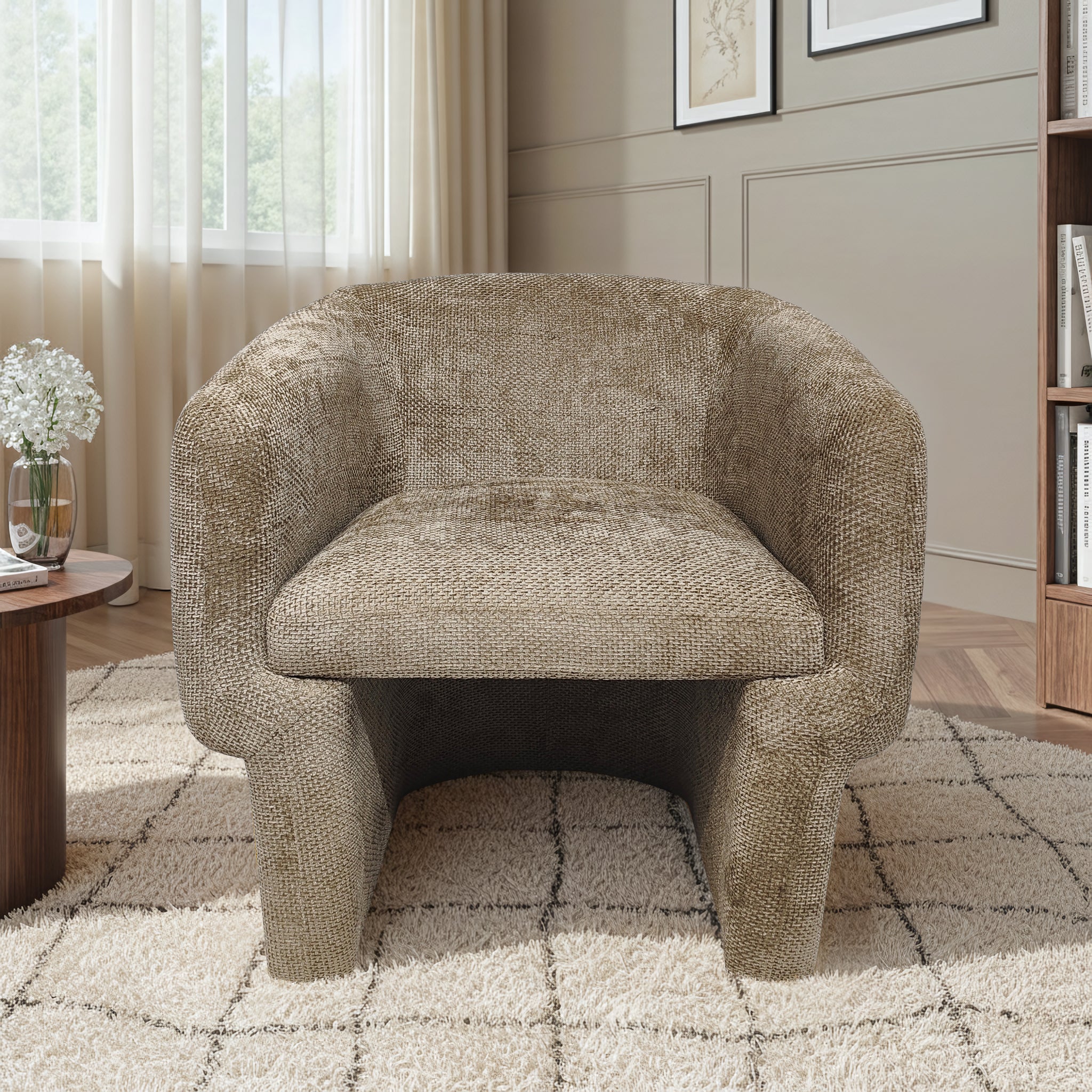 Wichita Light Brown Chenille Lounge Chair - Image 2