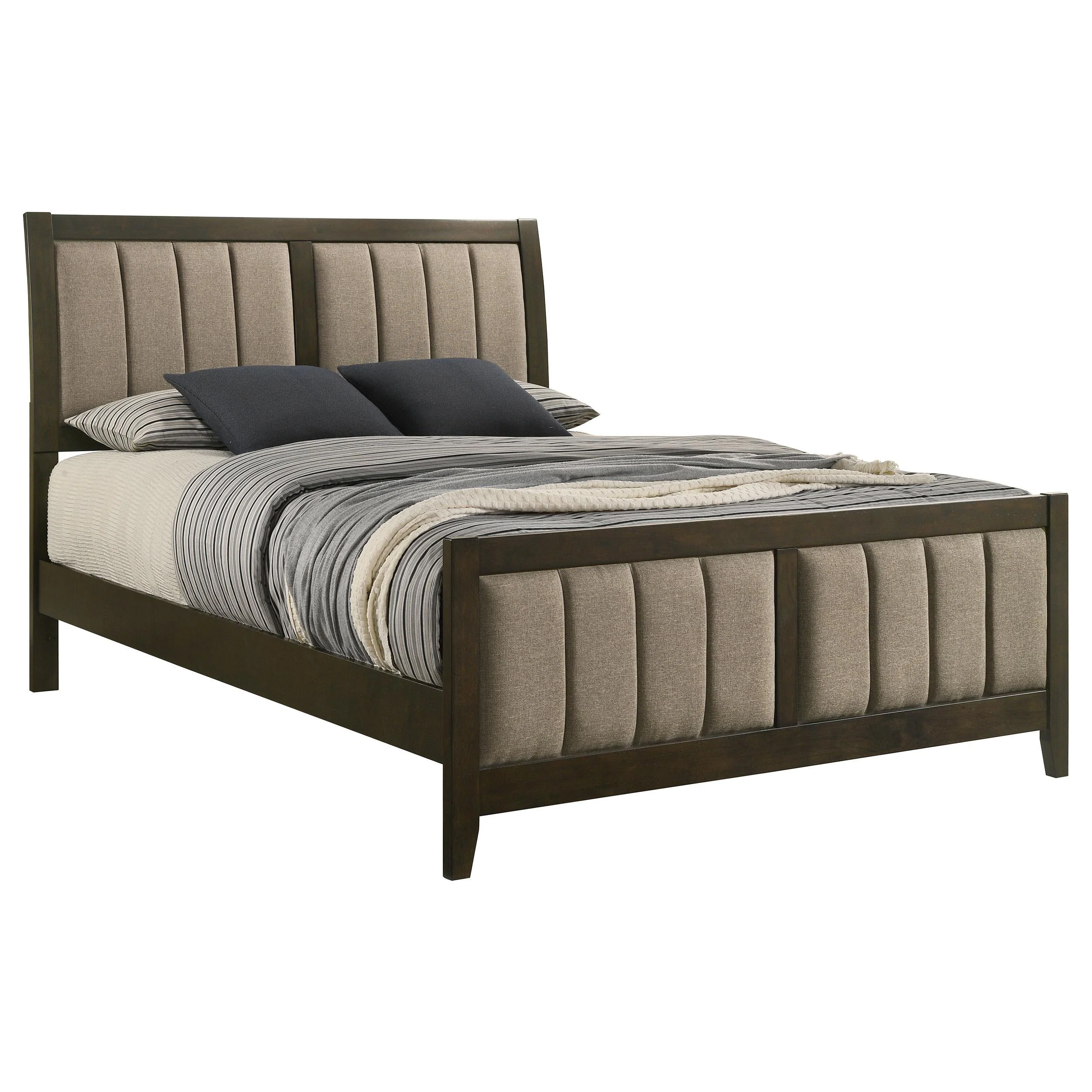 Wilkes Dark Cocoa Upholstered Queen Bed - Image 2