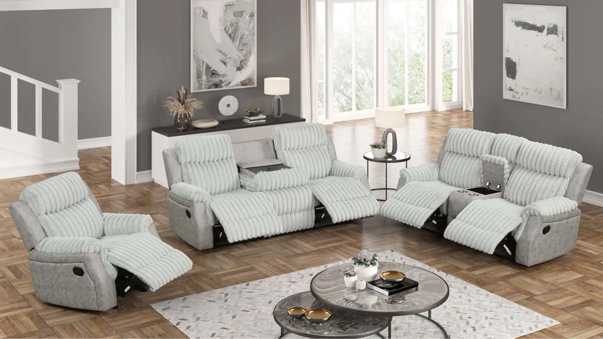 Willow Grey 3-Piece Reclining Living Room Set [Special Price] - Image 2