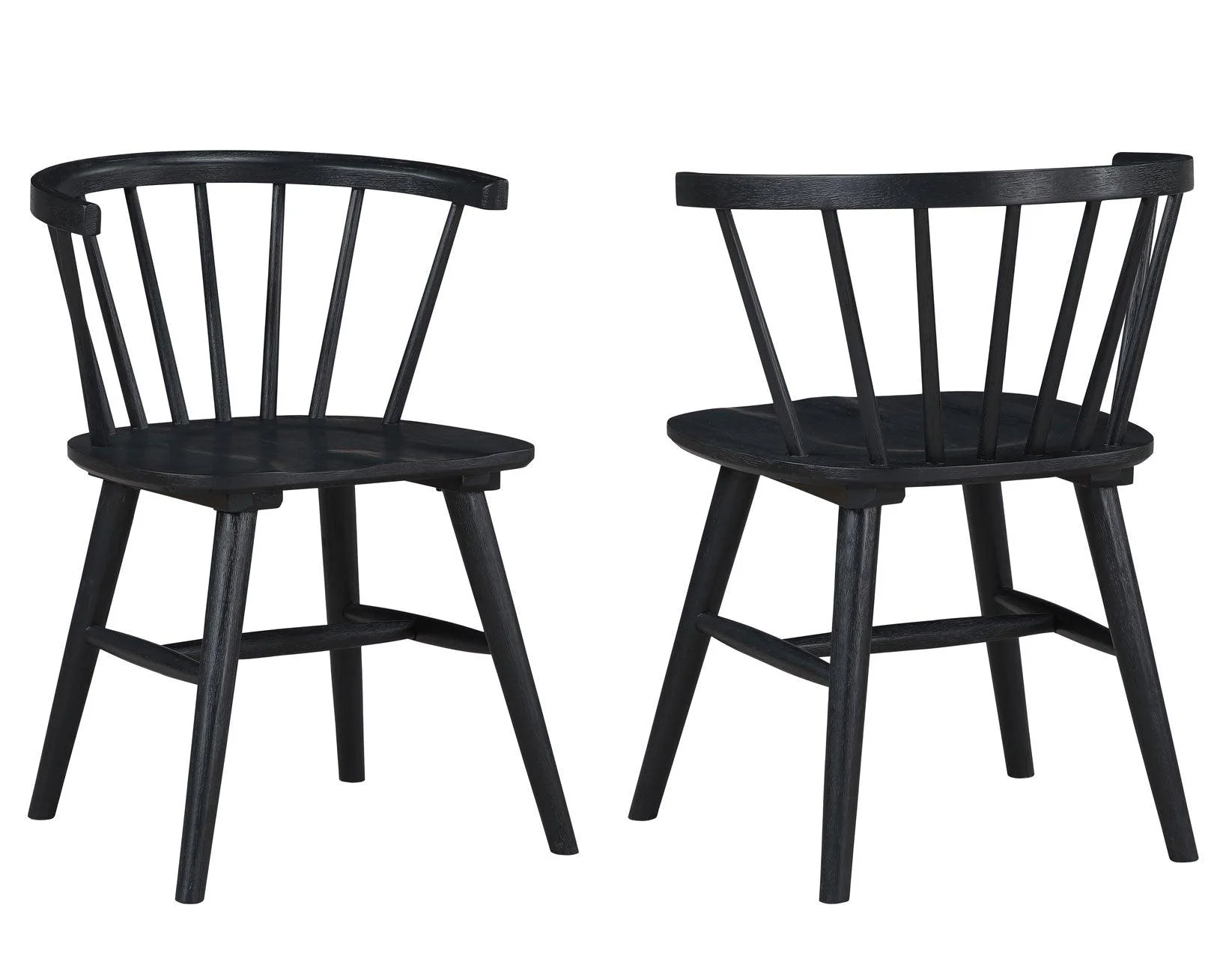Willow Solid Wood Dining Chair, Black - Image 2