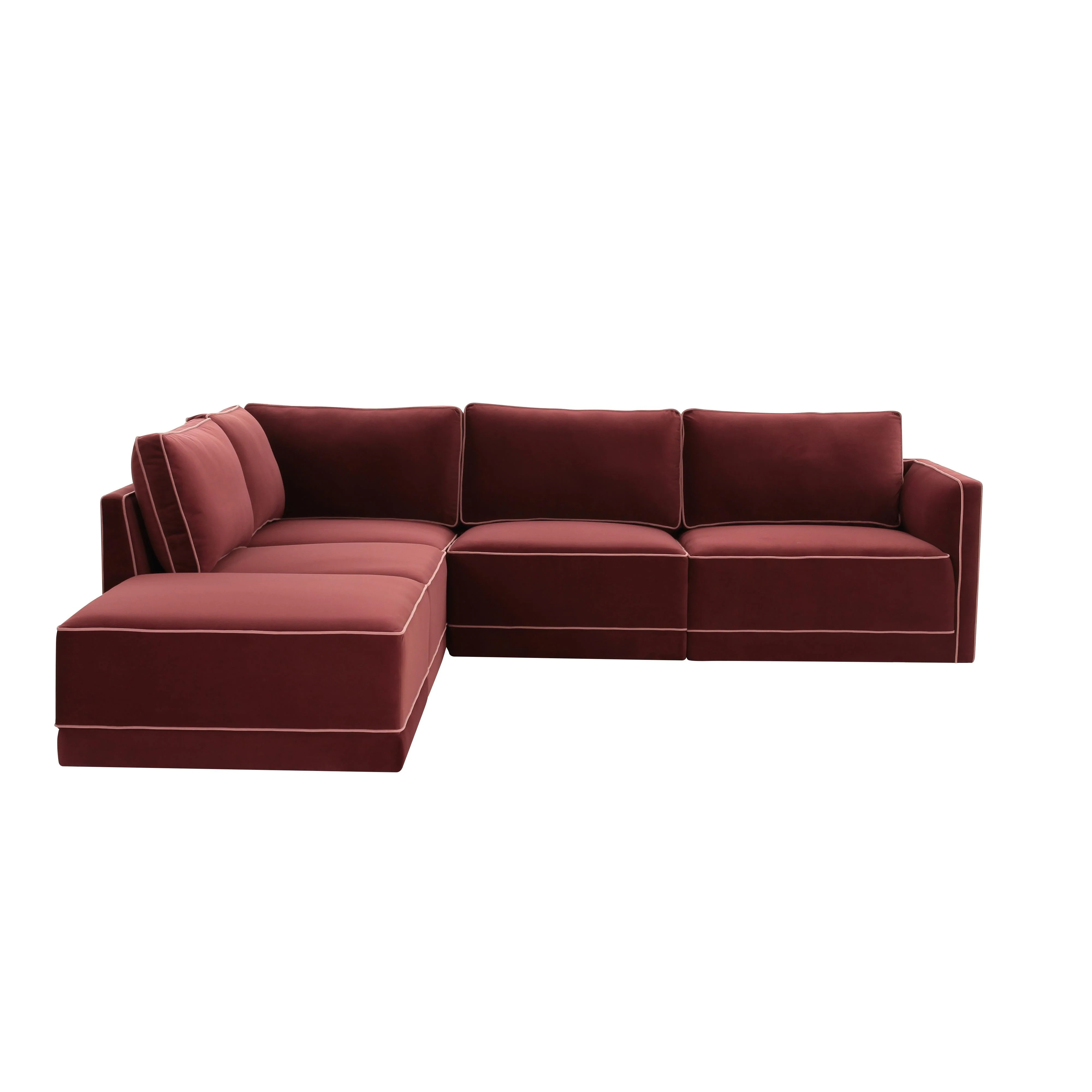 Willow Velvet Modular Left Arm Facing (LAF) Sectional - Image 3