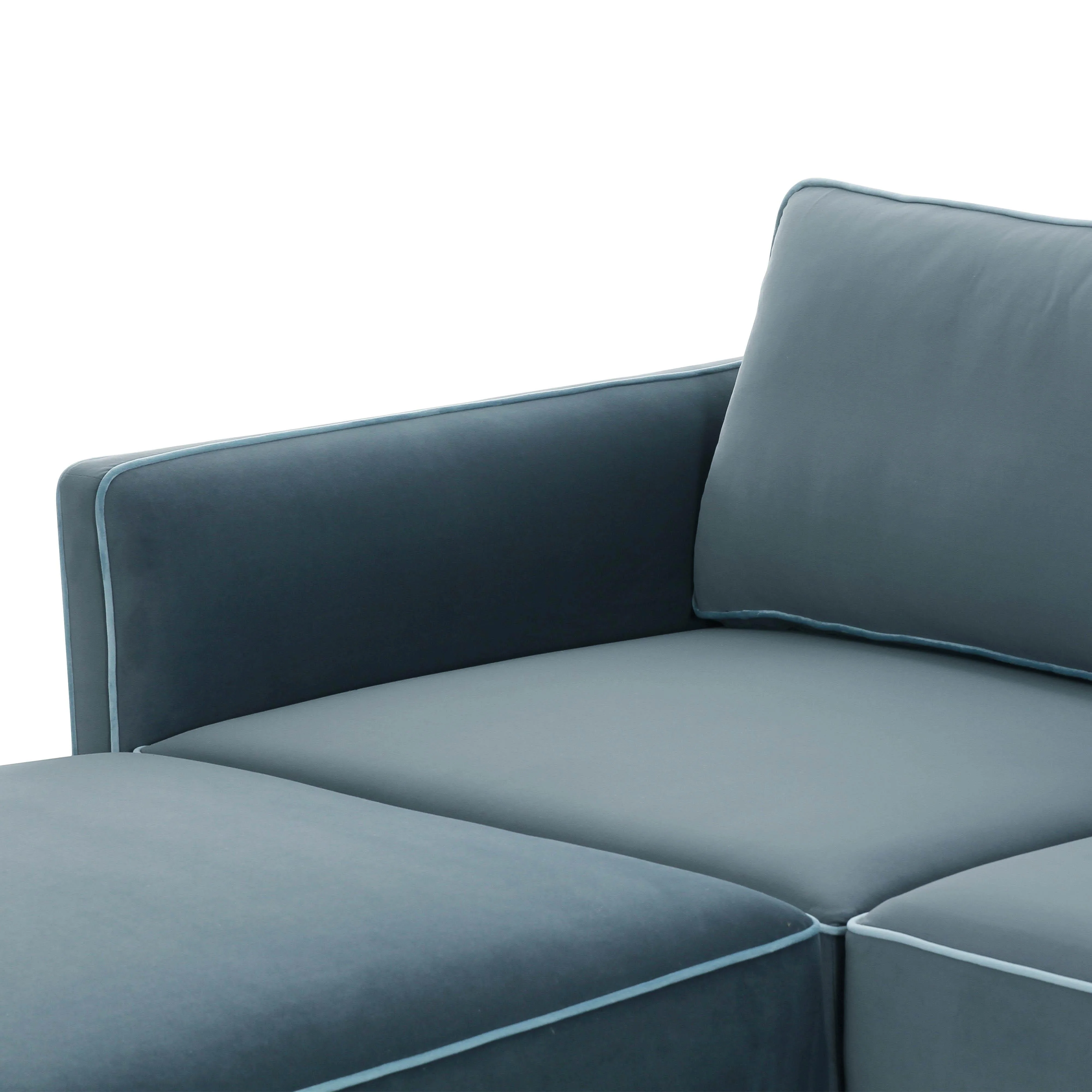 Willow Velvet Modular Left Arm Facing (LAF) Sectional - Image 9