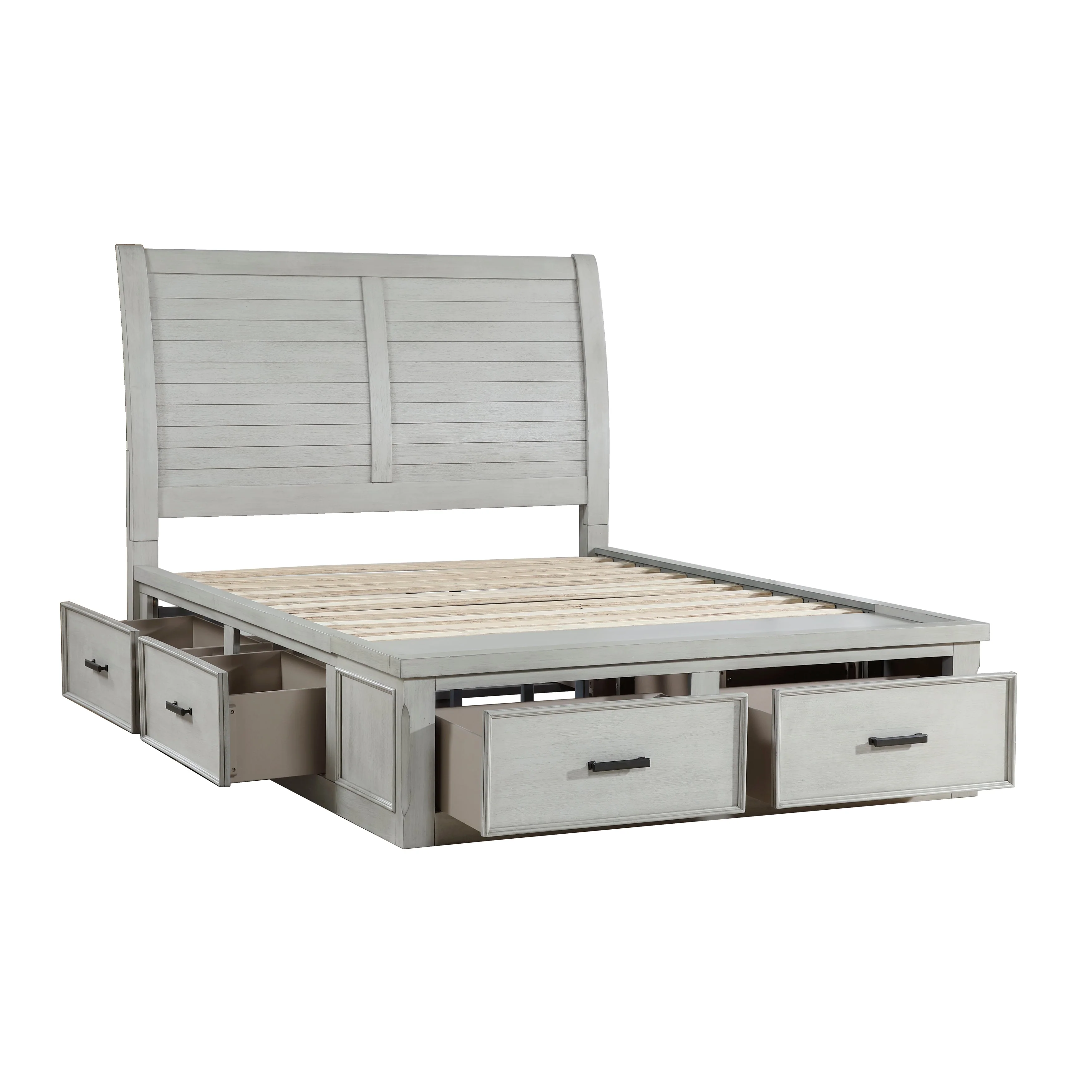 Willowbrook Light Gray King Storage Platform Bed - Image 7