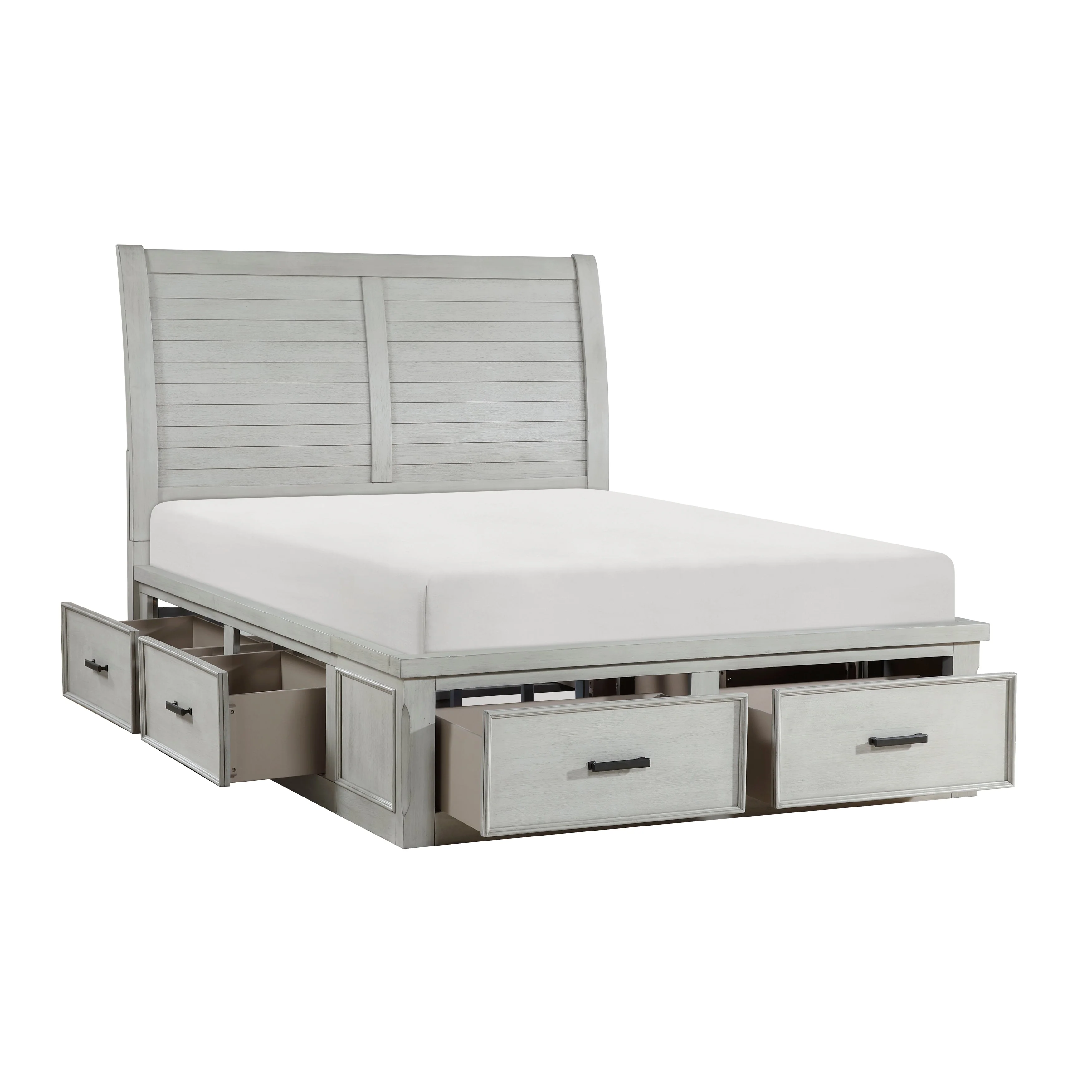 Willowbrook Light Gray Queen Storage Platform Bed - Image 6