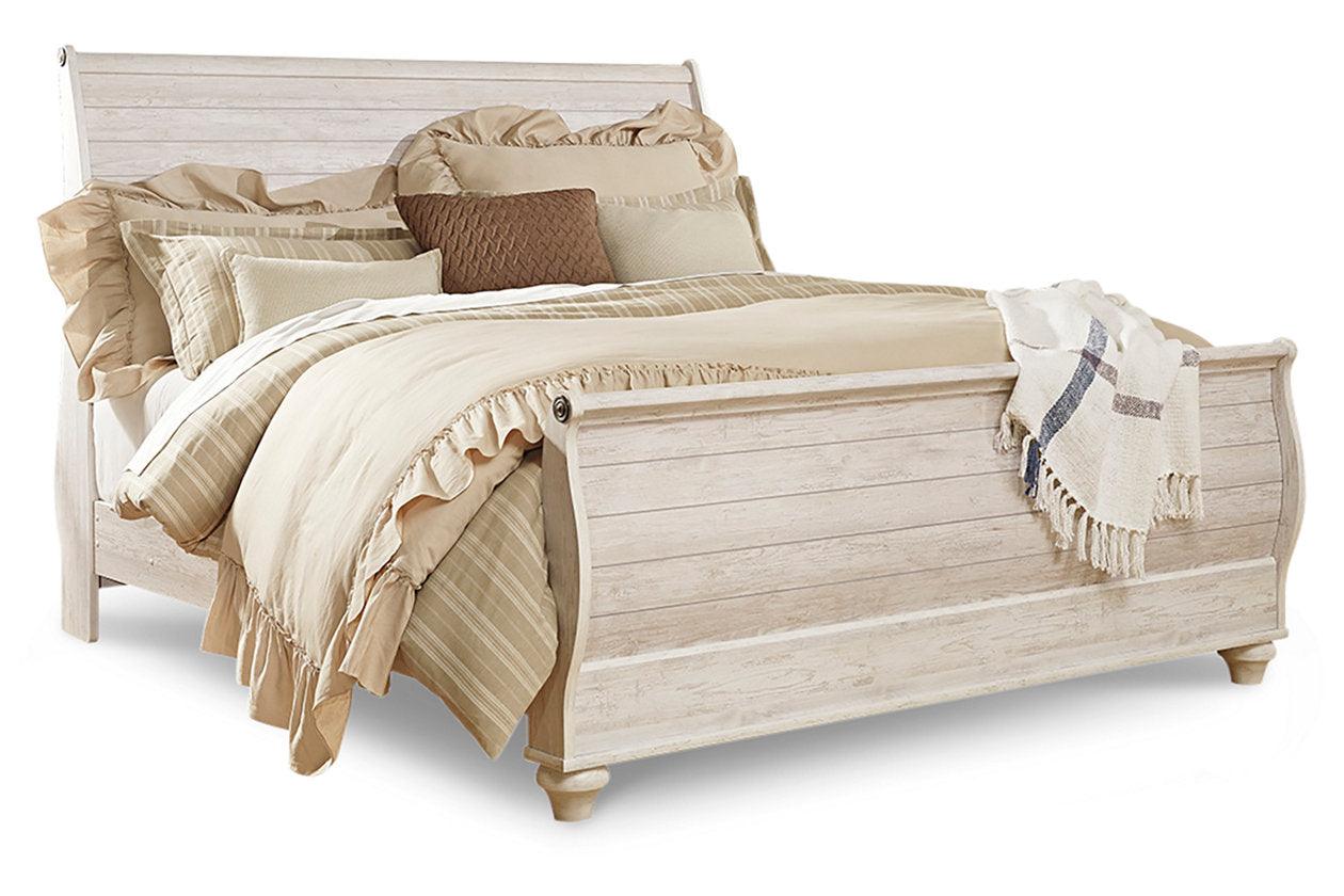 Willowton Whitewash King Sleigh Bed - Image 7