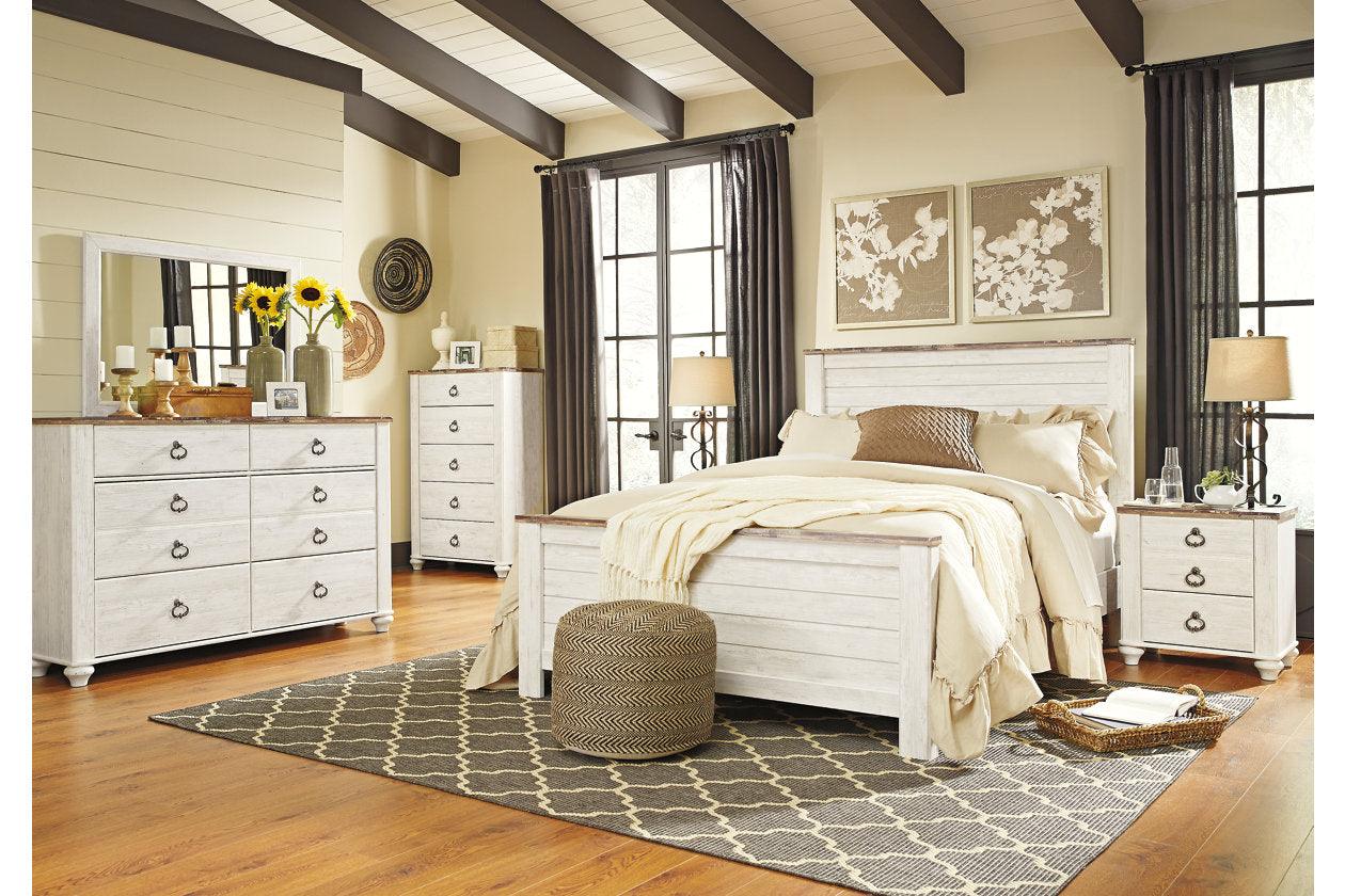 Willowton Whitewash Queen Panel Bed - Image 3