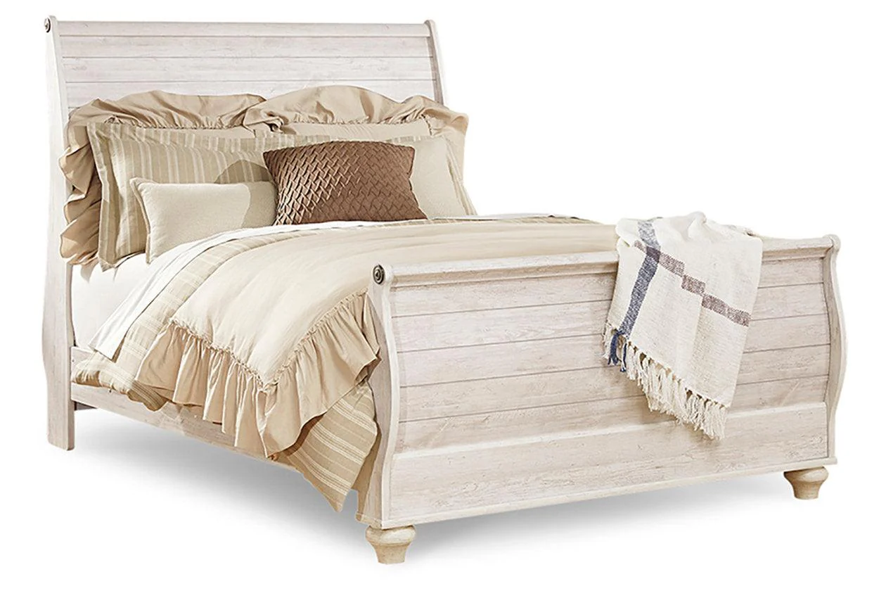 Willowton Whitewash Queen Sleigh Bed - Image 4