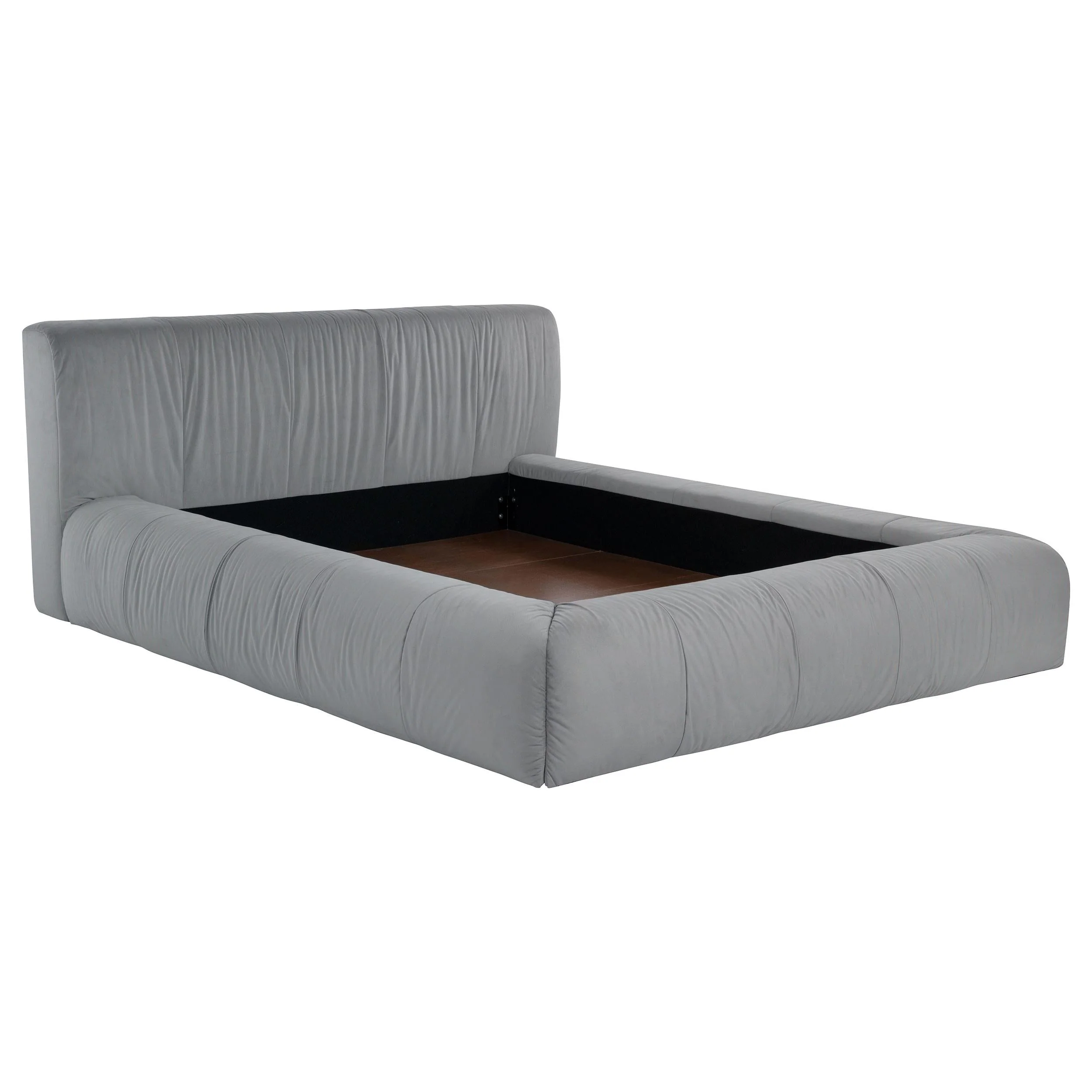 Wilshire Gray Upholstered Queen Platform Bed - Image 4