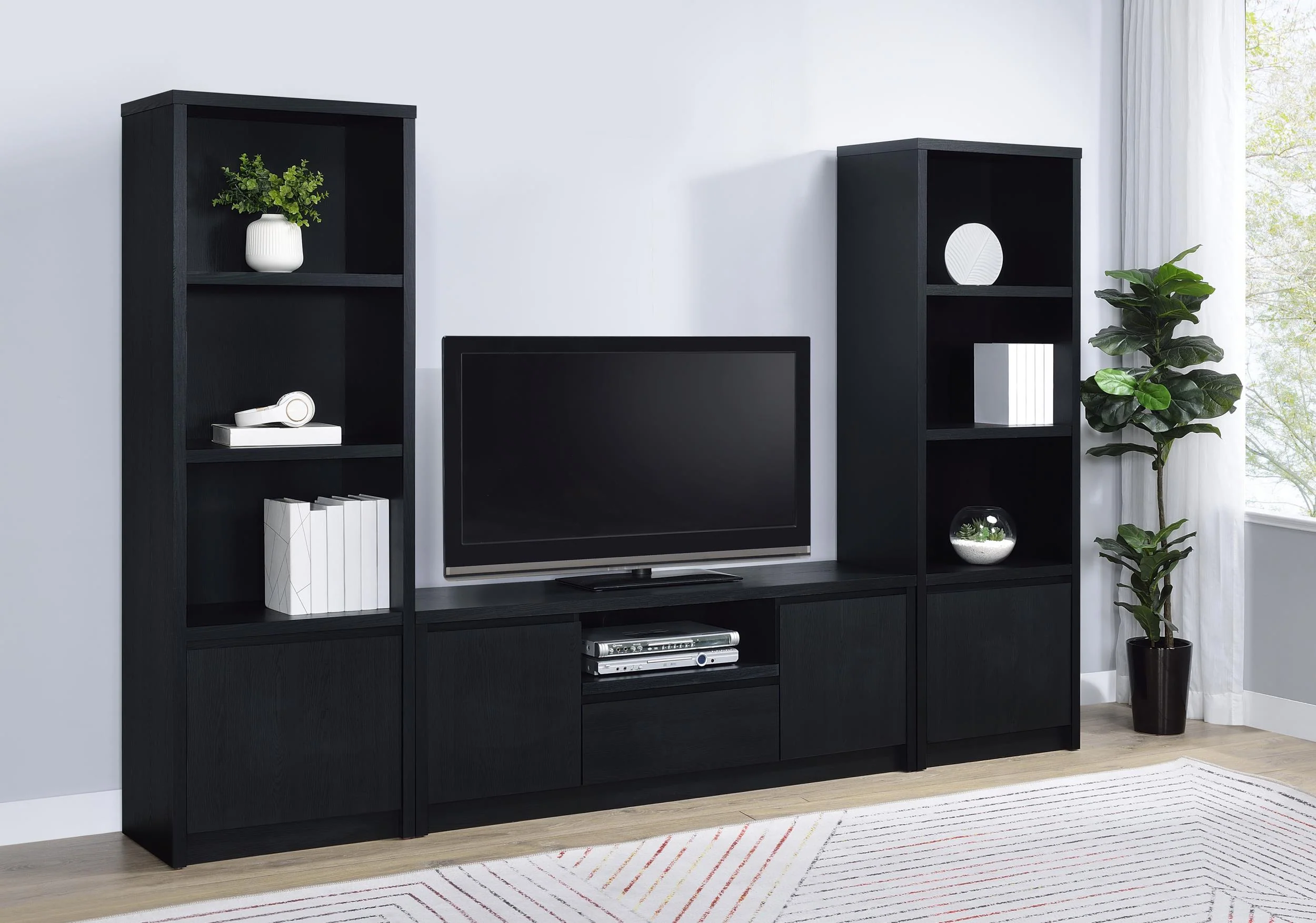 Winfield Black 3-Piece Entertainment Center 60-inch TV Stand