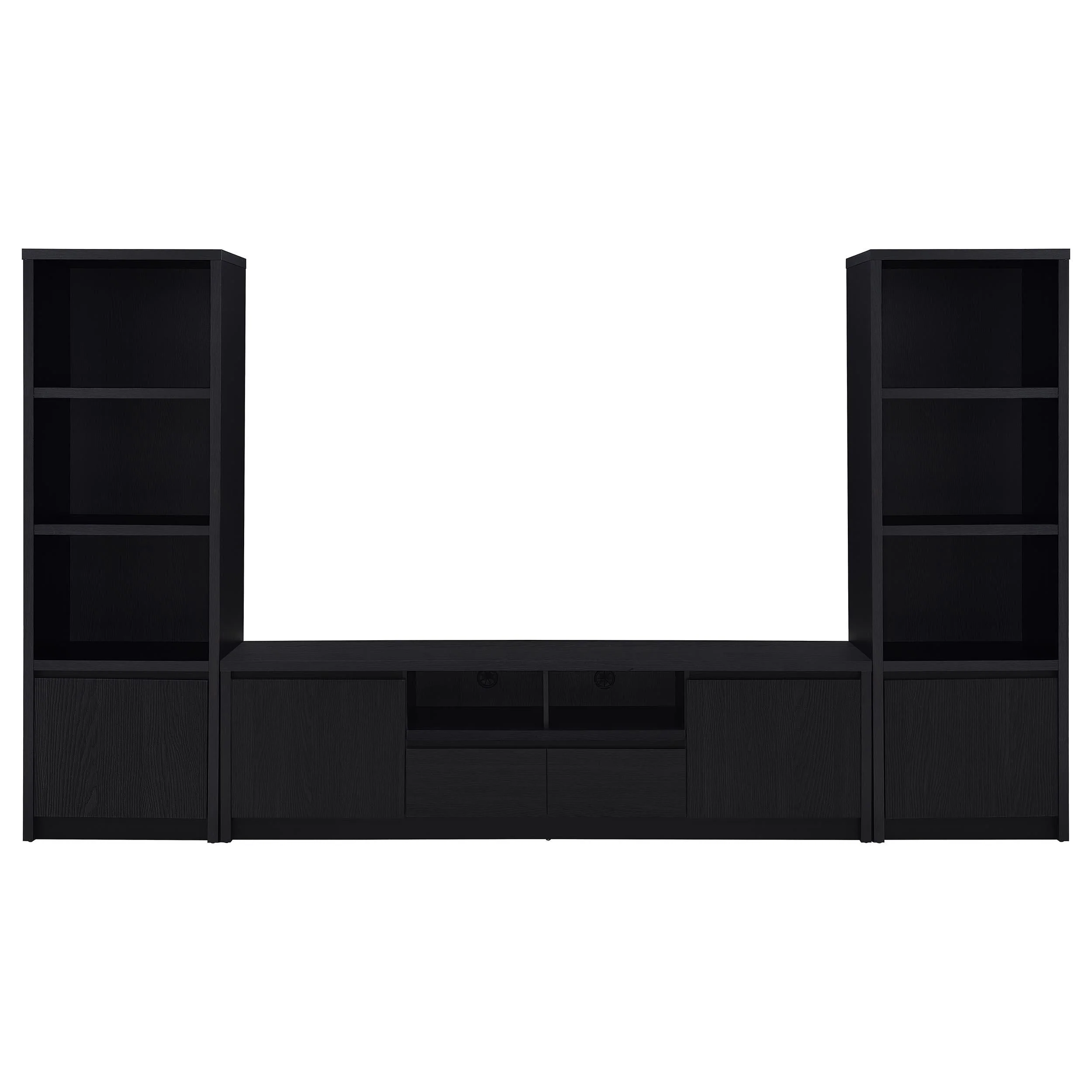 Winfield Black 3-Piece Entertainment Center 78-inch TV Stand - Image 2