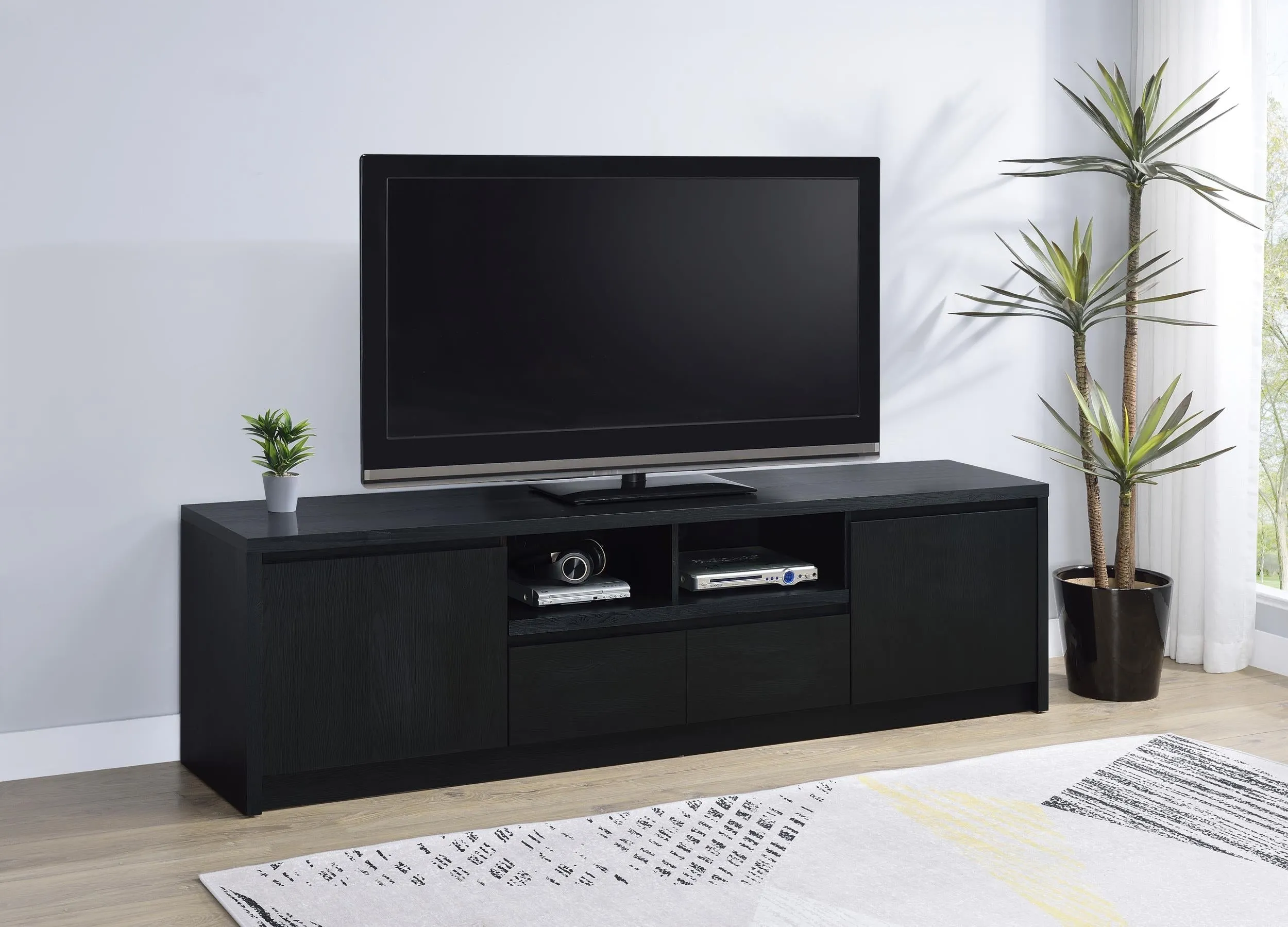 Winfield Black 78-inch 2-Door TV Stand Media Console
