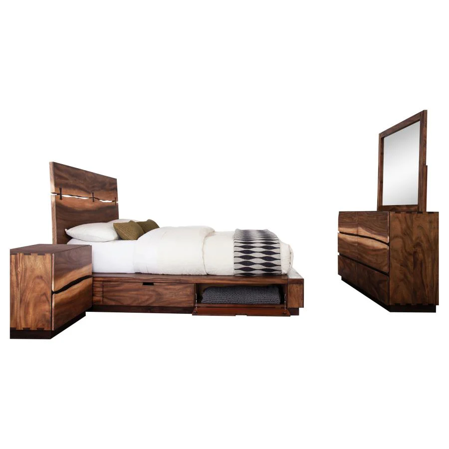 Winslow Smokey Walnut 5-Piece Eastern King Storage Bedroom Set - Image 2