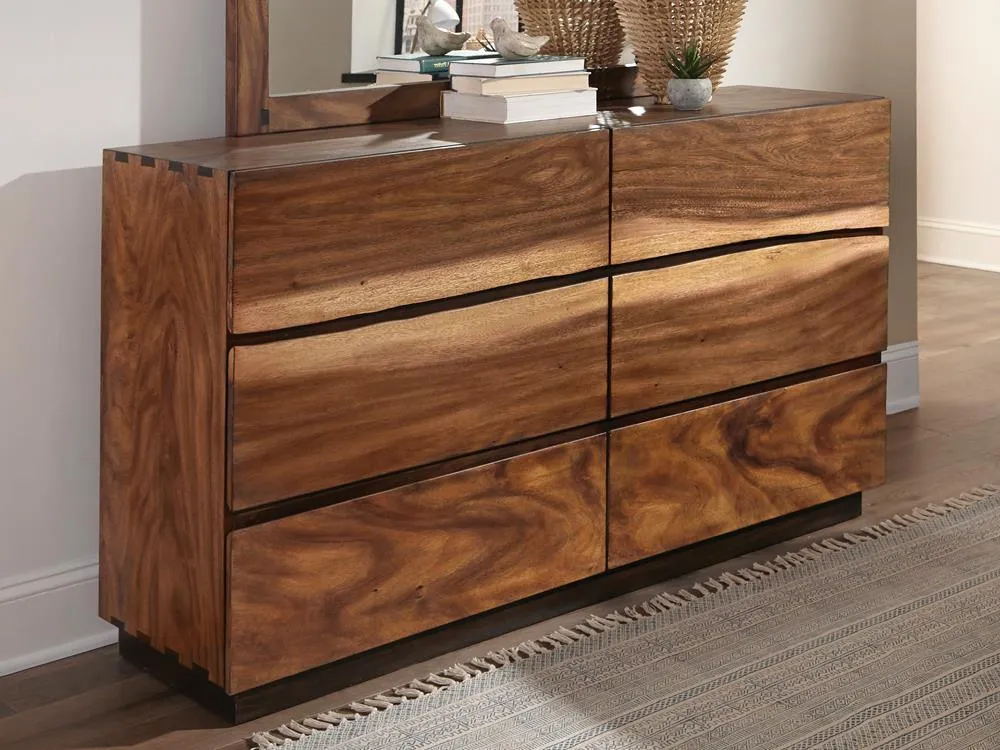 Winslow Smokey Walnut and Coffee Bean 6-Drawer Dresser