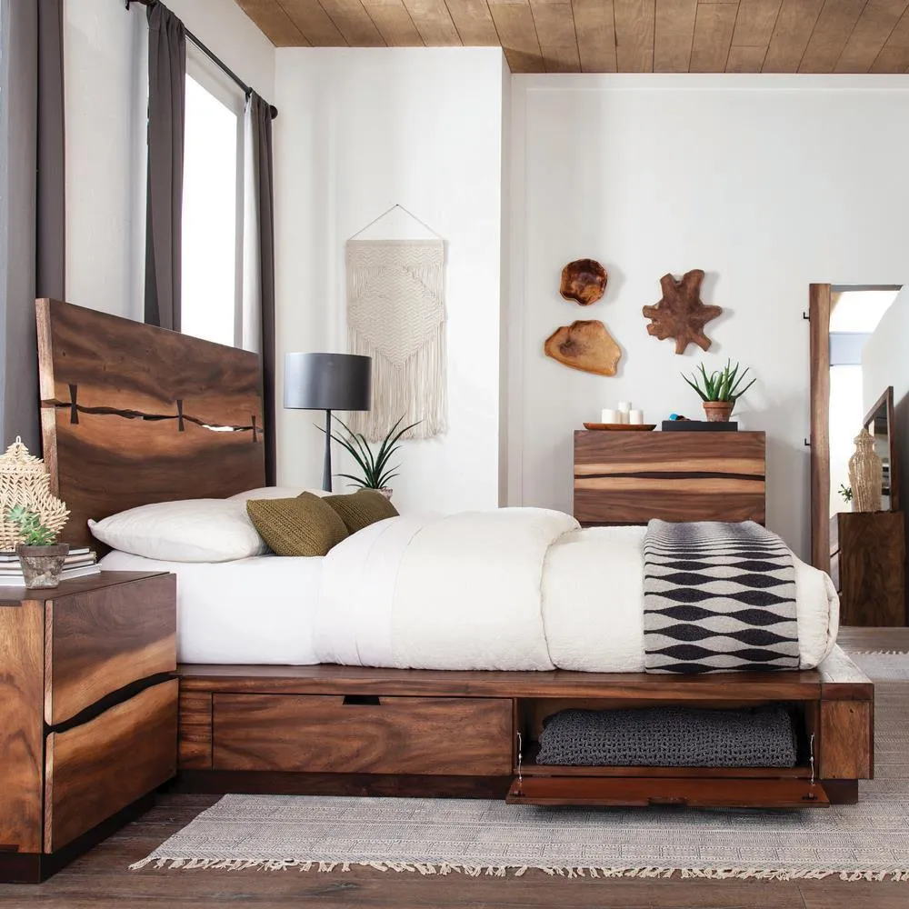 Winslow Smokey Walnut and Coffee Bean Storage Eastern King Bed - Image 3