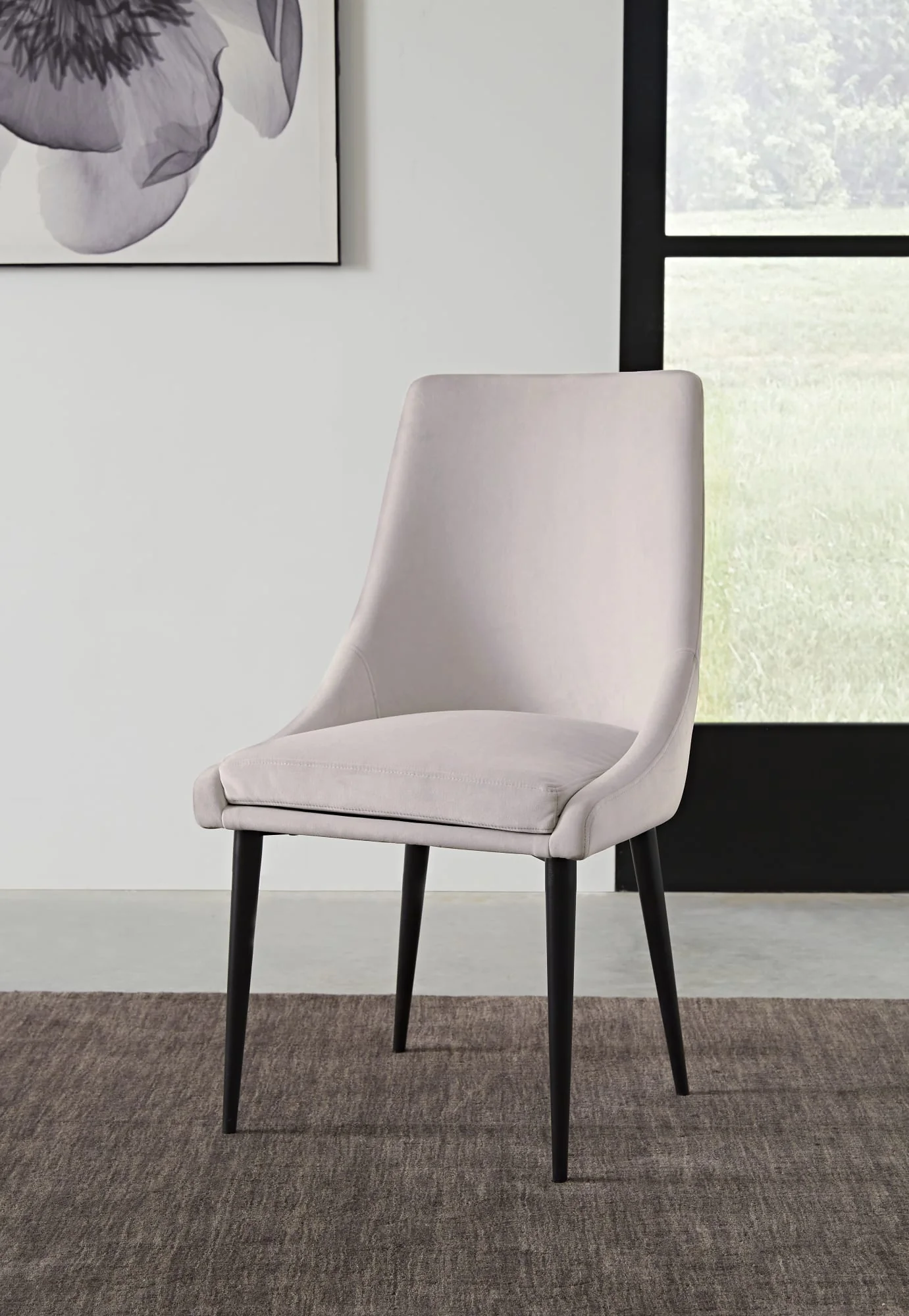 Winston Ash Grey/Black Upholstered Metal Leg Dining Chair (Set of 2) - Image 2